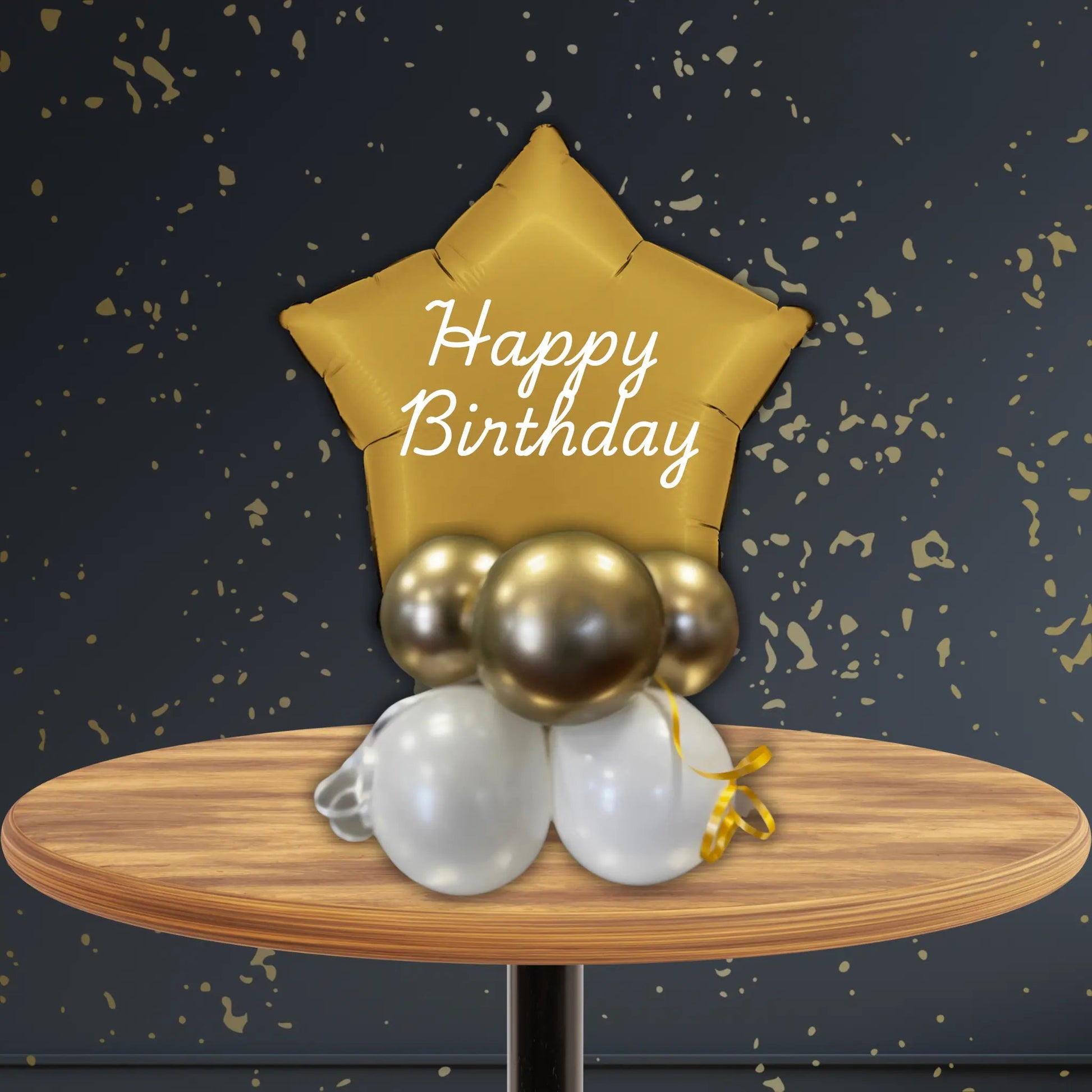 Gold Star Balloon Stack - Personalised