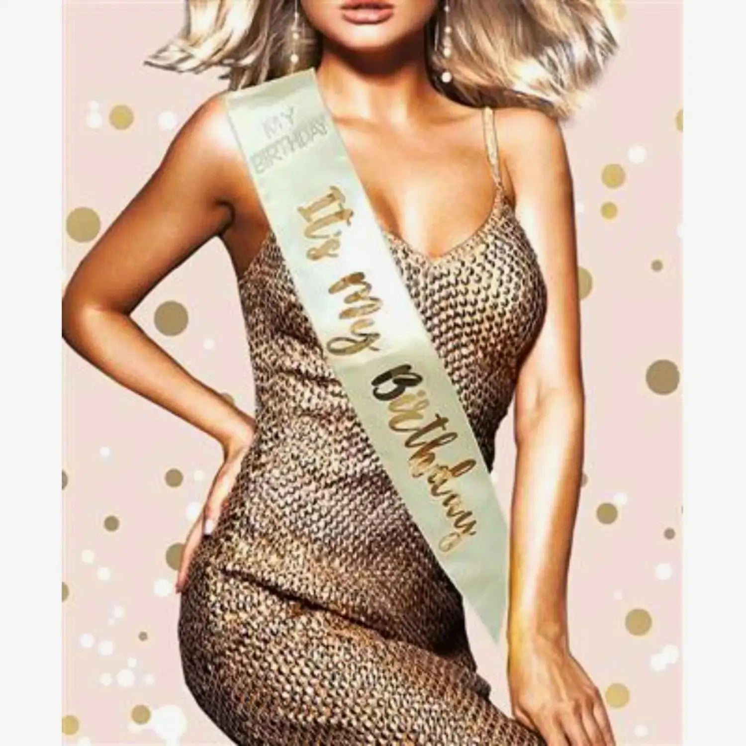Gold "It's My Birthday" Sash – Glam Party Accessory for Women & Girls
