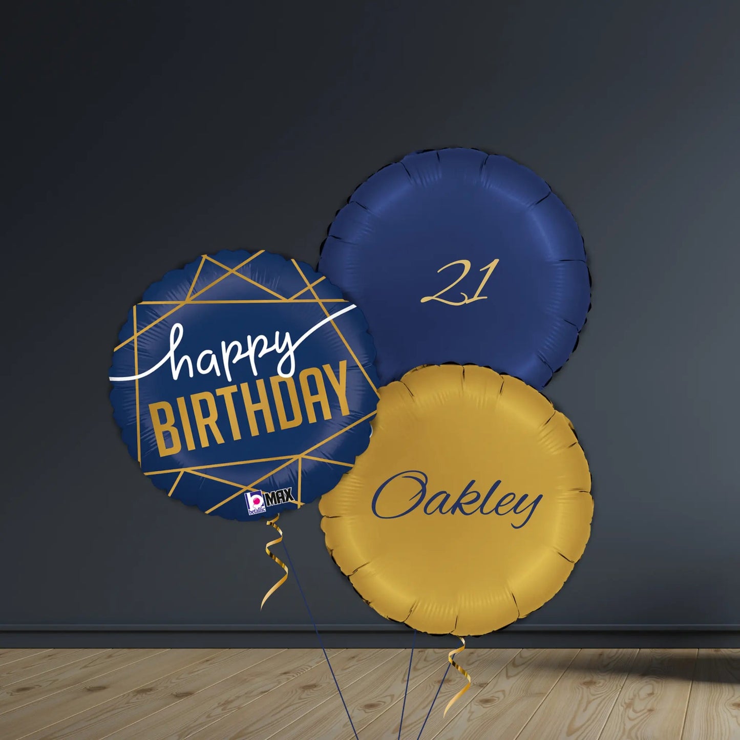 Gold & Navy Birthday Balloon Package | Helium Balloons | The Party Hut Cheltenham