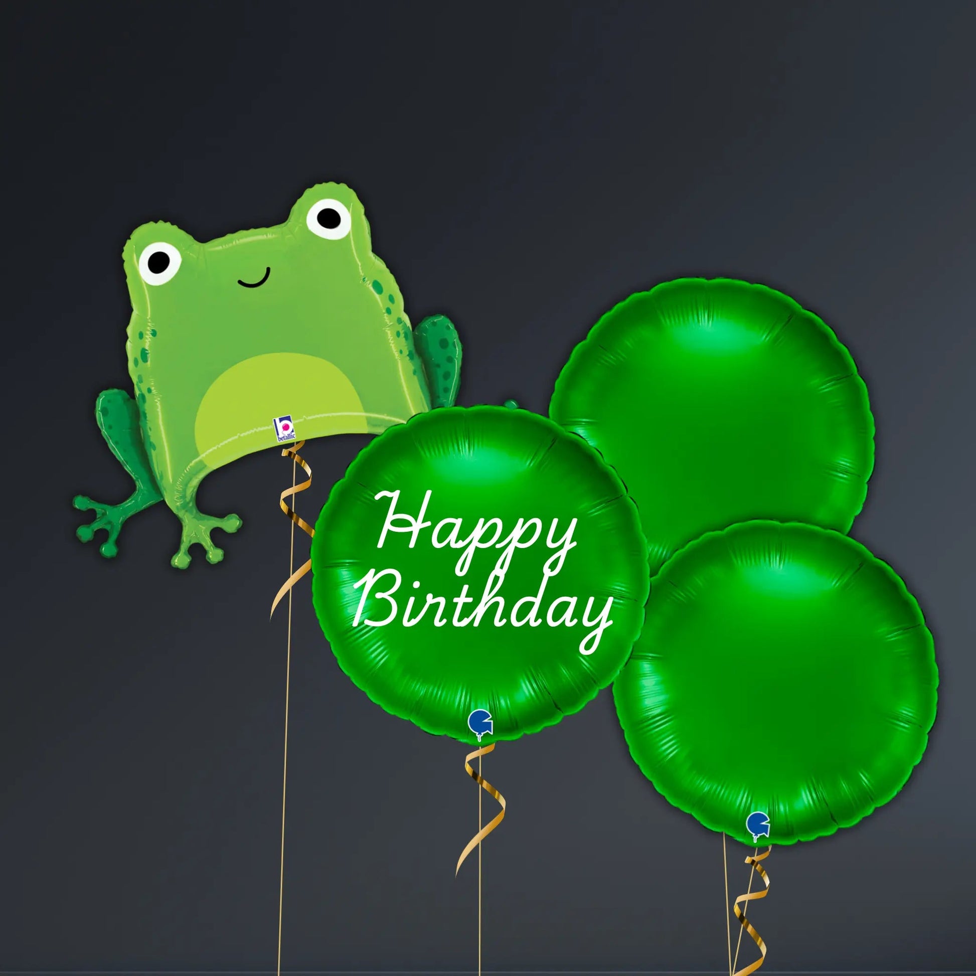Green Frog Happy Birthday Balloon Package – Fun Animal Design