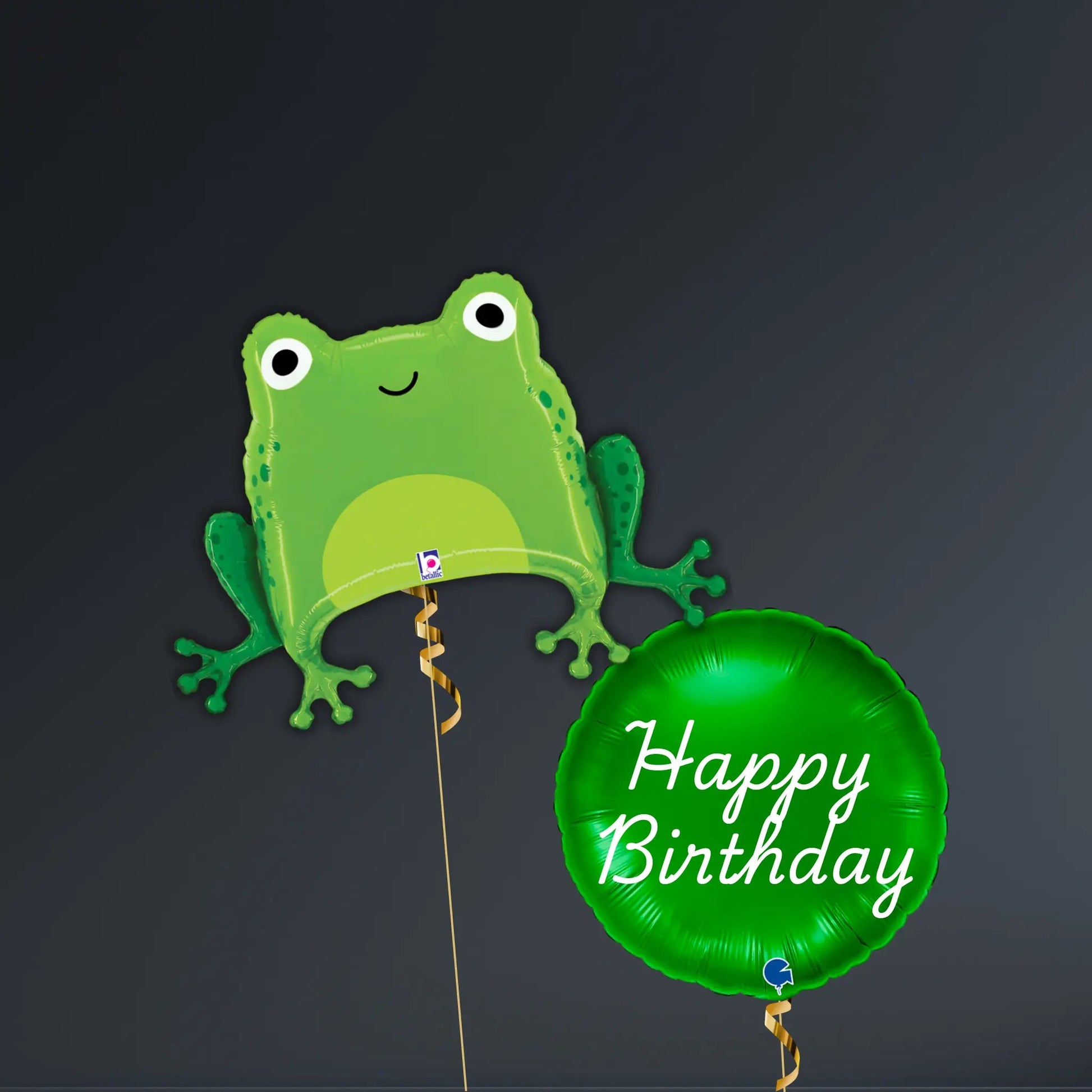 Green Frog Happy Birthday Balloon Package – Fun Animal Design