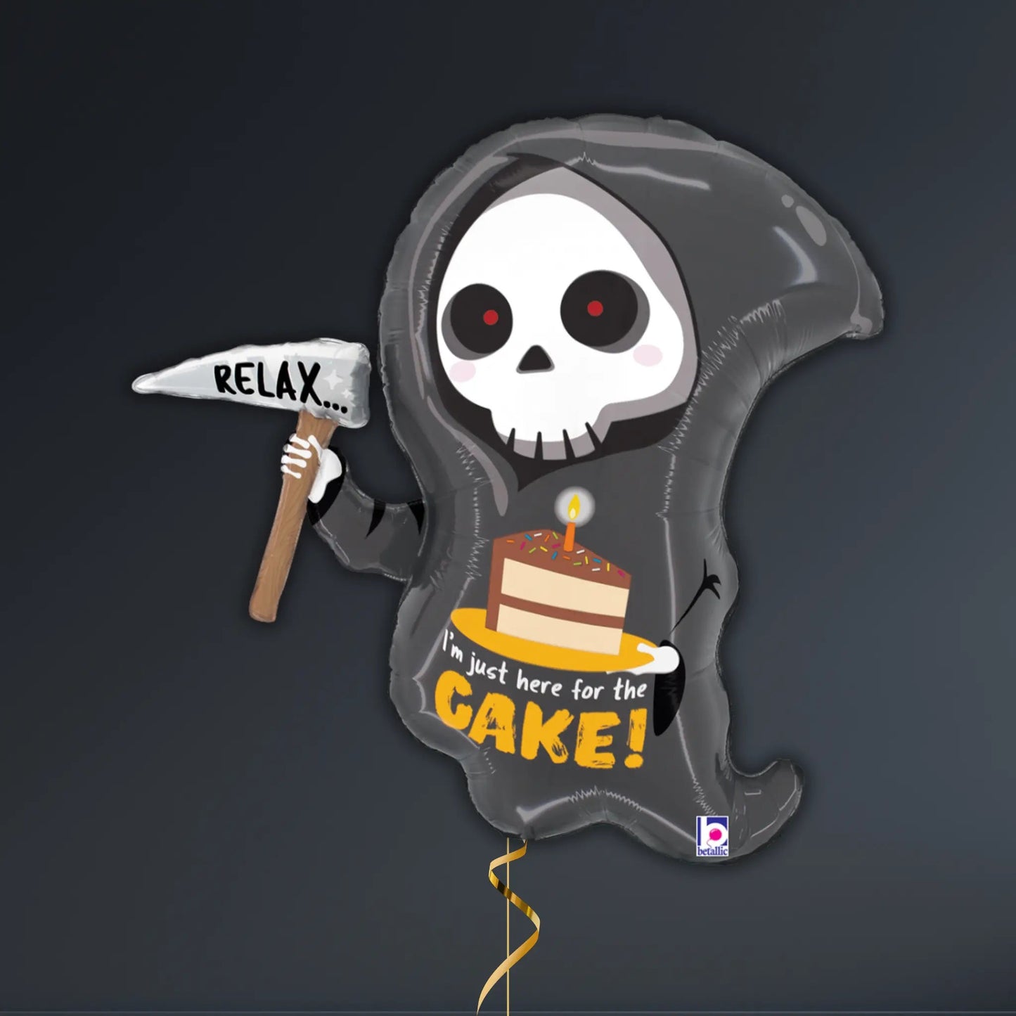 Grim Reaper Birthday Cake Balloon – 25" Helium Filled | The Party Hut Cheltenham