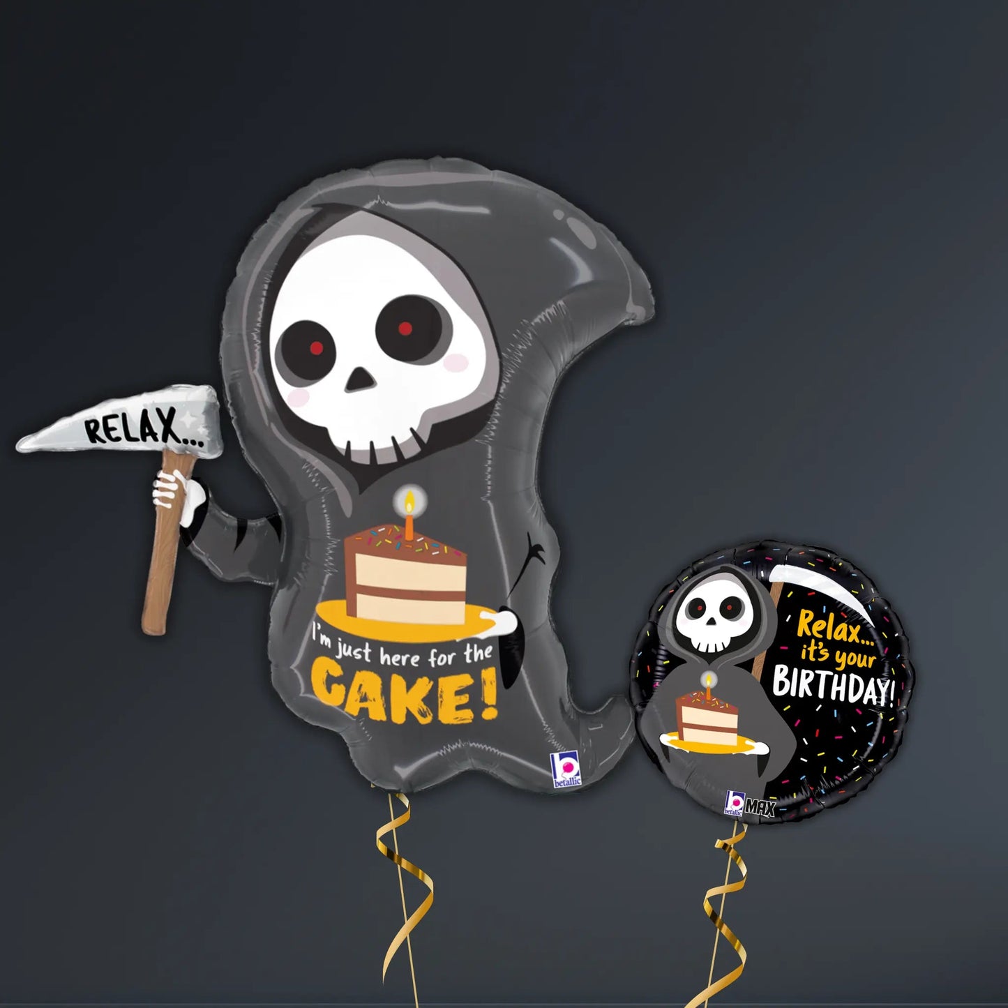Grim Reaper Birthday Cake Balloon – 25" Helium Filled | The Party Hut Cheltenham