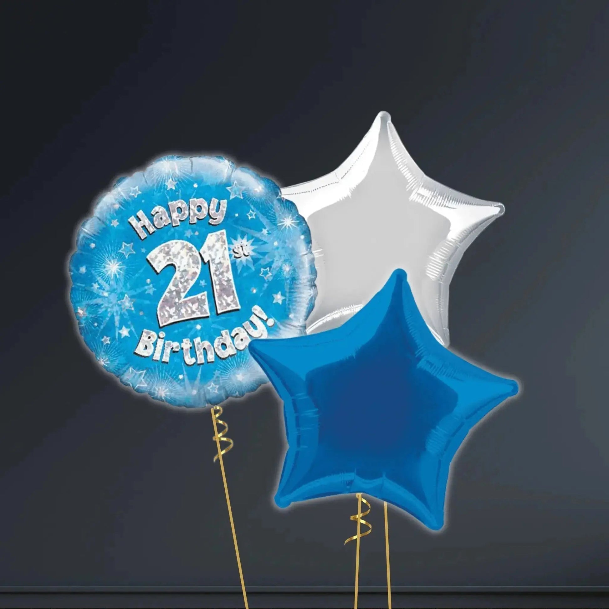 Happy 21st Birthday Blue Foil Balloon – 18"