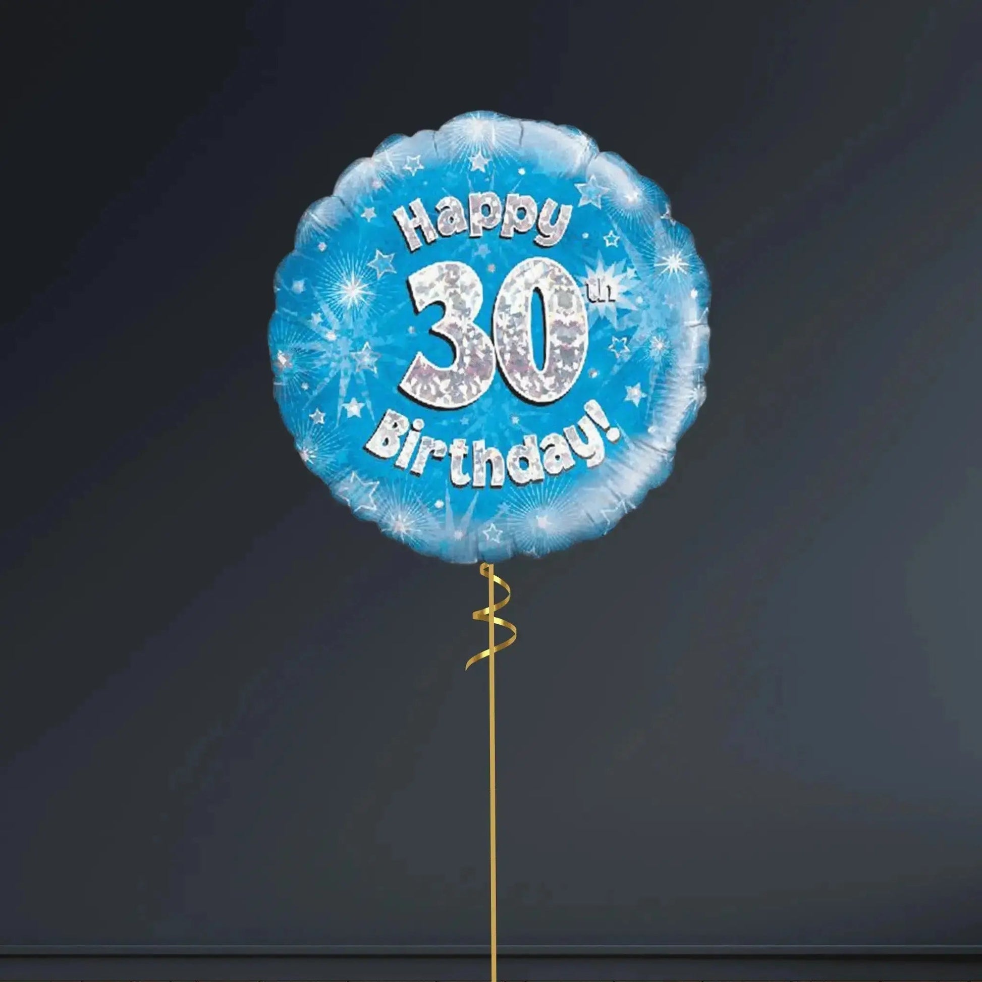 Happy 30th Birthday Blue Foil Balloon - 18"