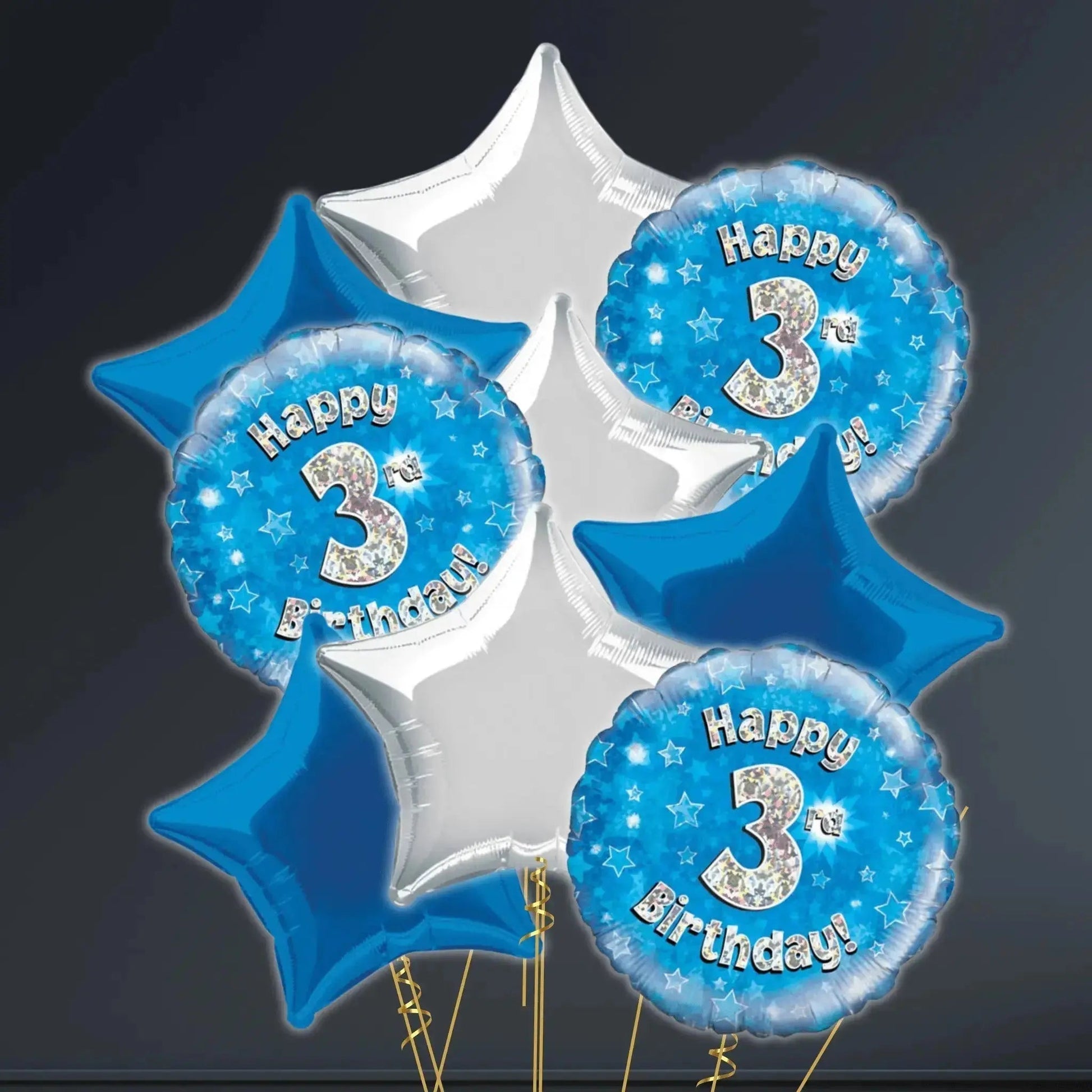 Happy 3rd Birthday Blue Foil Balloon – 18"