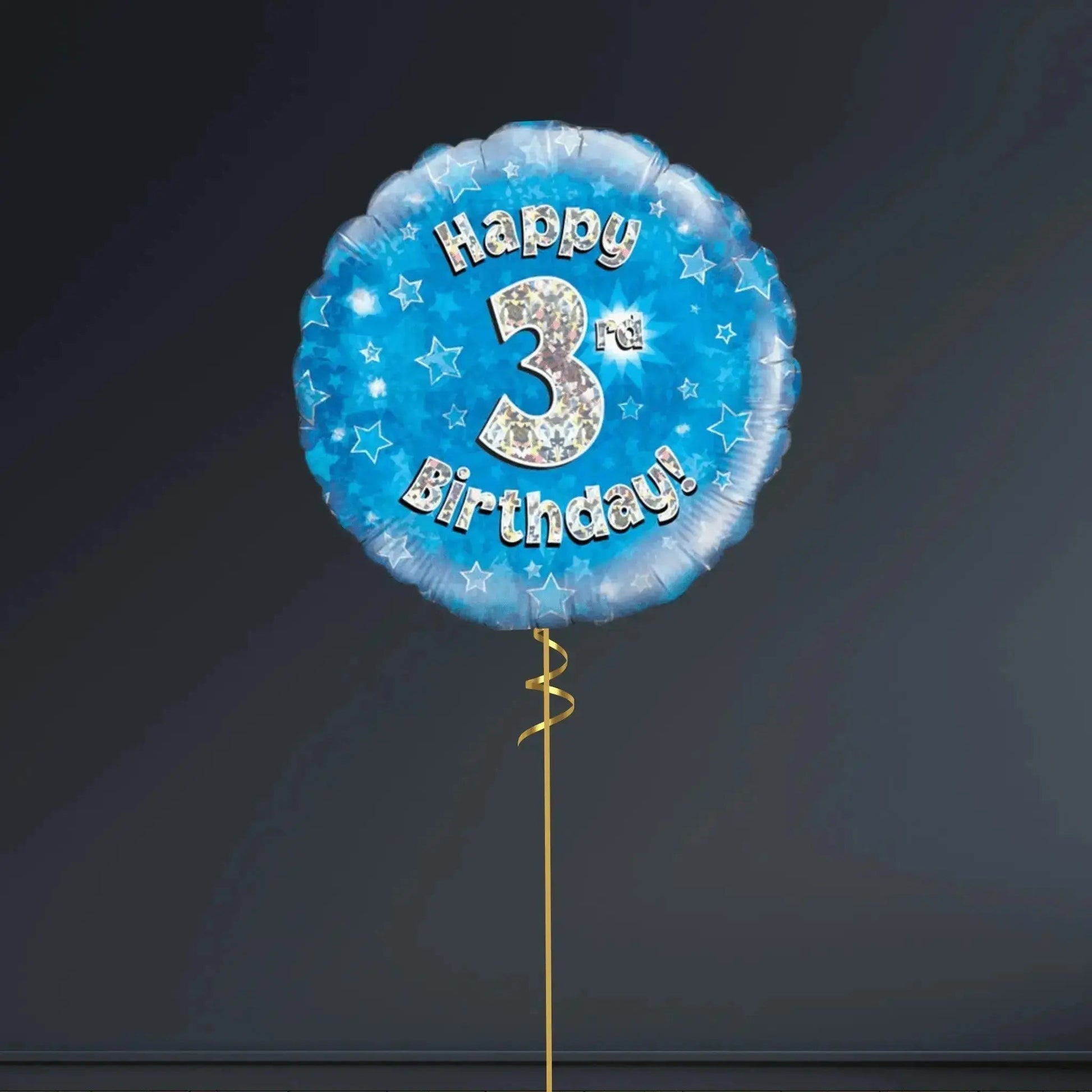 Happy 3rd Birthday Blue Foil Balloon – 18"