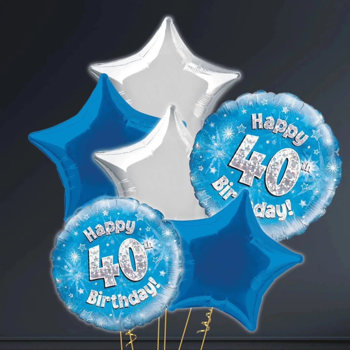 Happy 40th Birthday Blue Foil Balloon - 18" | The Party Hut Cheltenham