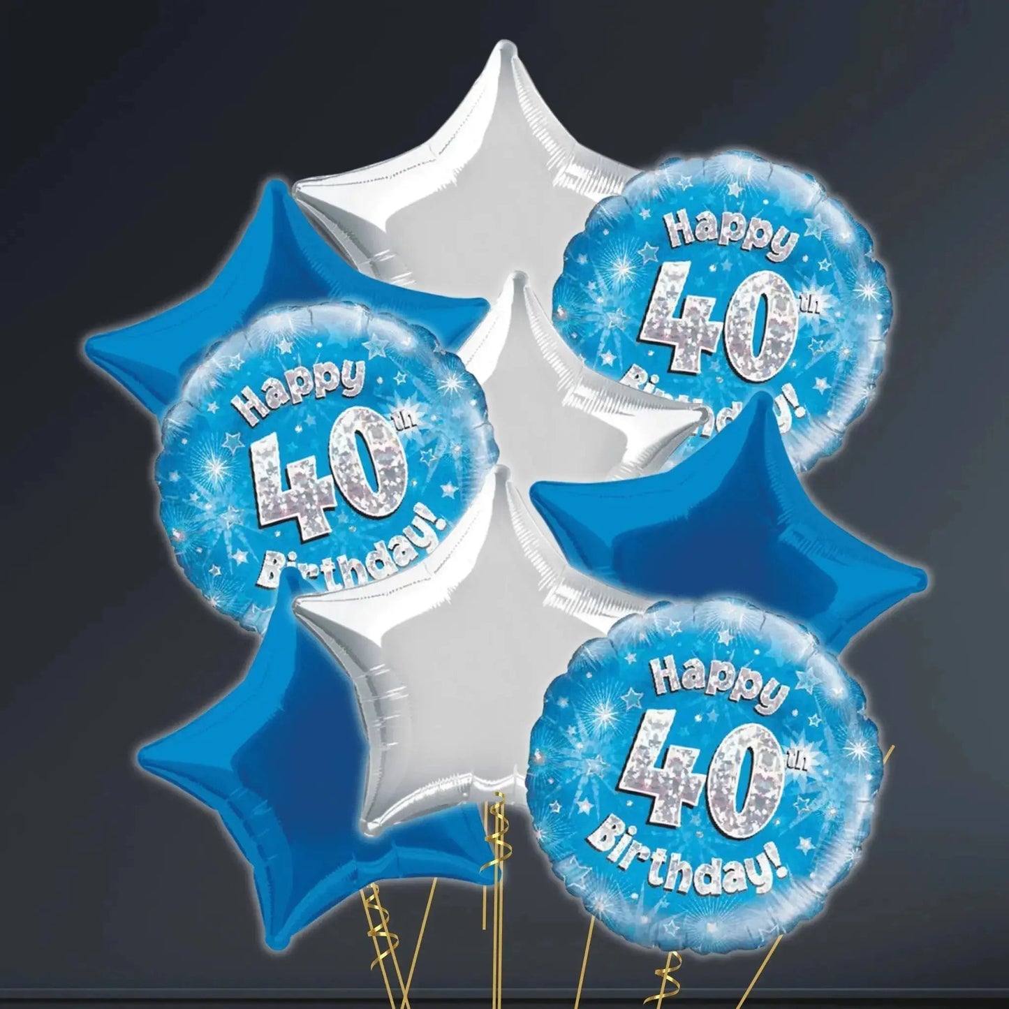 Happy 40th Birthday Blue Foil Balloon - 18" | The Party Hut Cheltenham