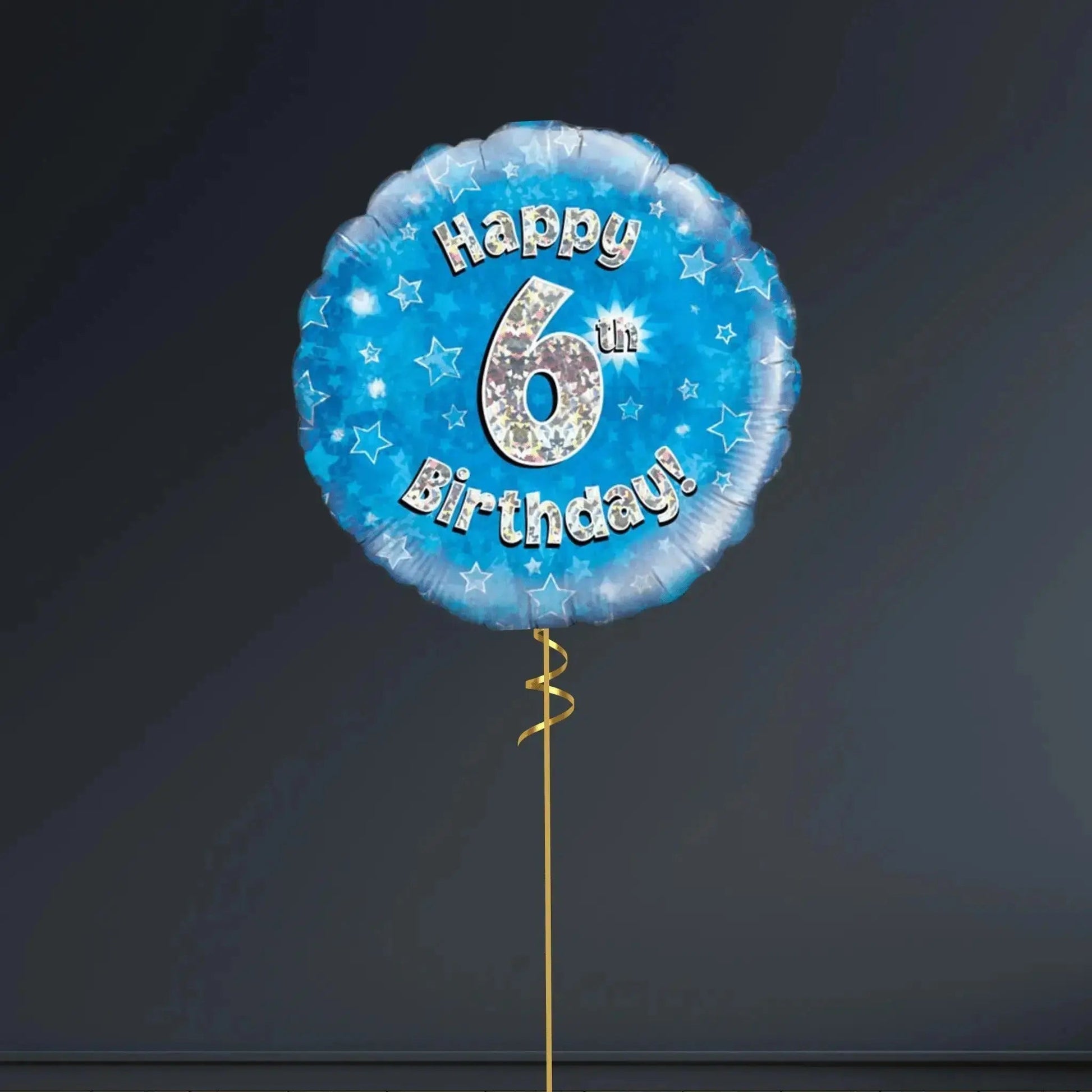 Happy 6th Birthday Blue Foil Balloon - 18"