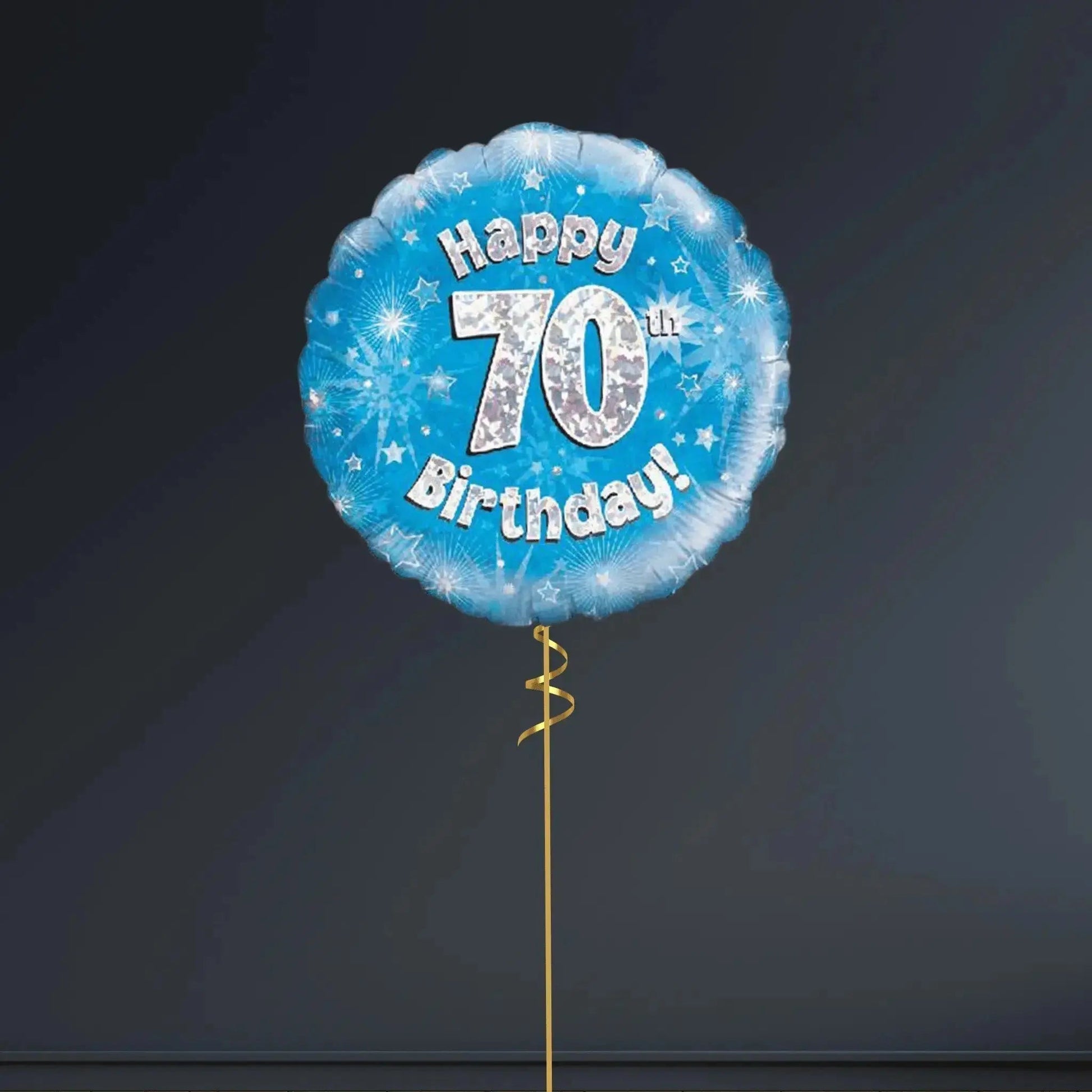 Happy 70th Birthday Blue Foil Balloon - 18"