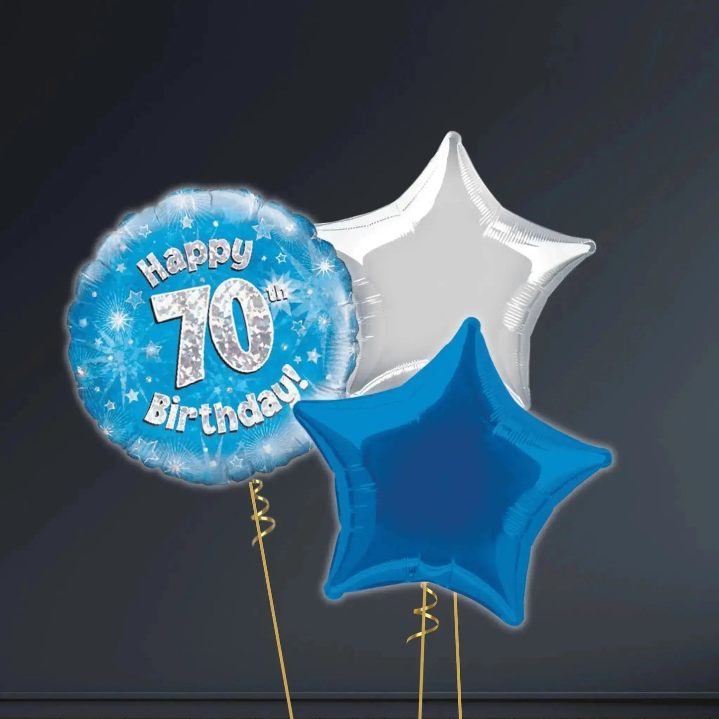 Happy 70th Birthday Blue Foil Balloon - 18" | The Party Hut Cheltenham