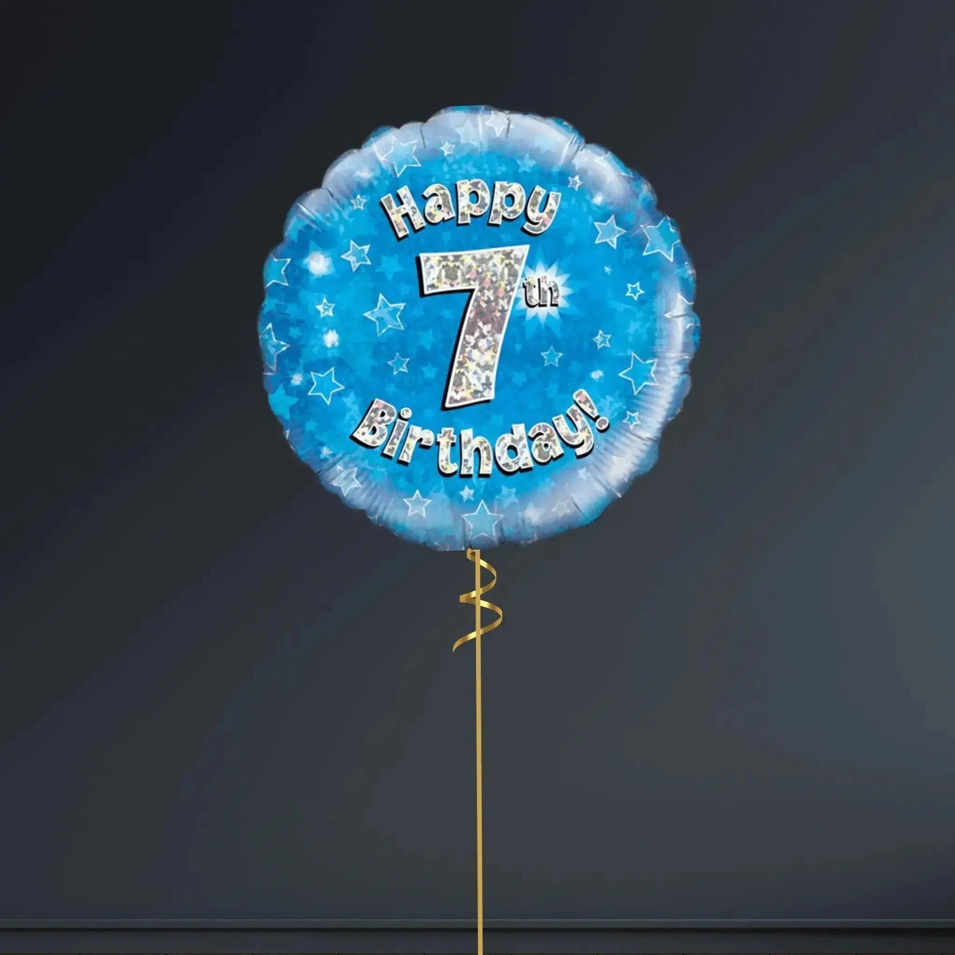 Happy 7th Birthday Blue Foil Balloon - 18"