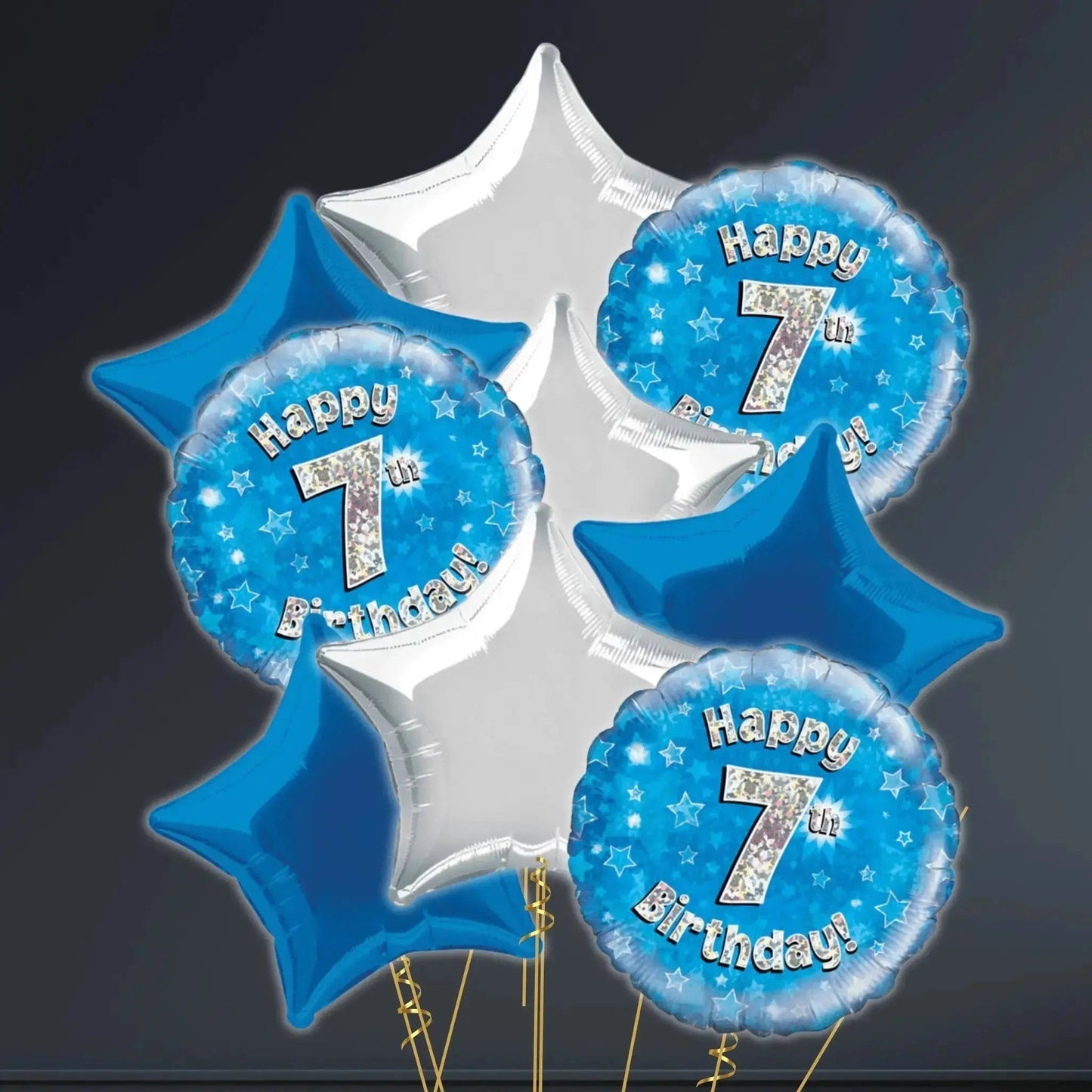 Happy 7th Birthday Blue Foil Balloon - 18" | The Party Hut Cheltenham