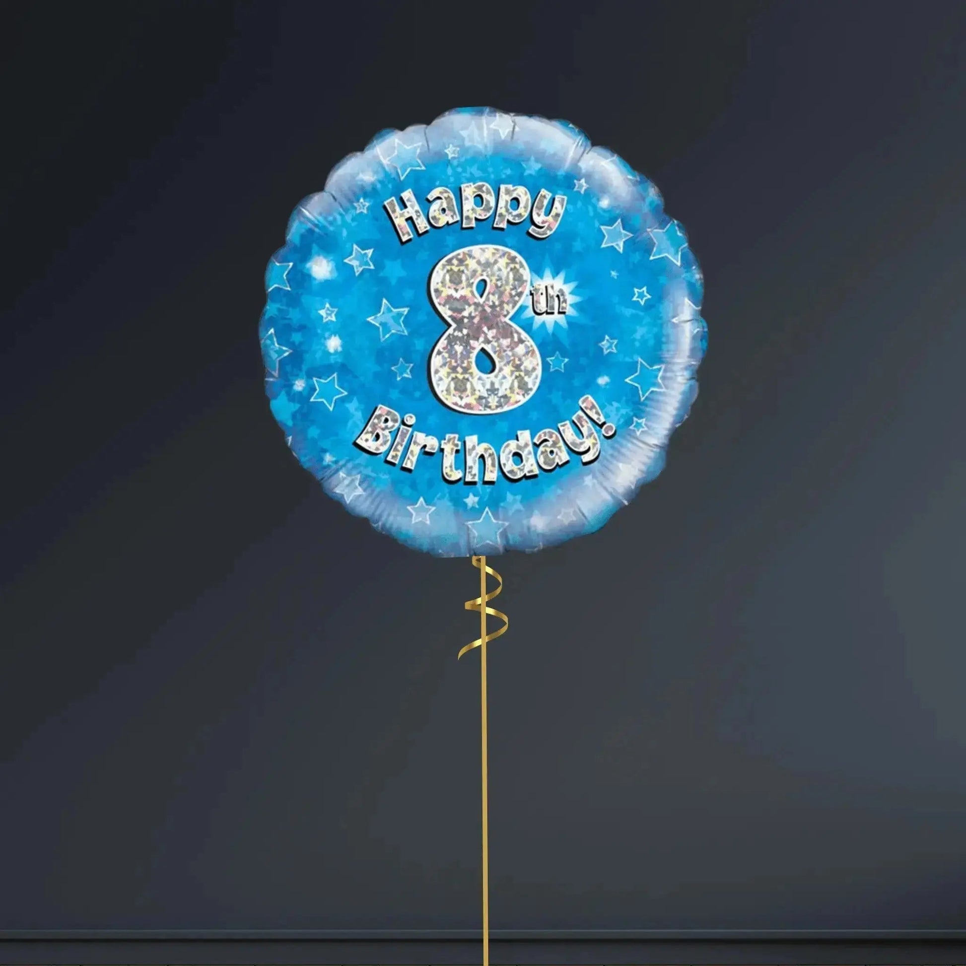 Happy 8th Birthday Blue Foil Balloon - 18"