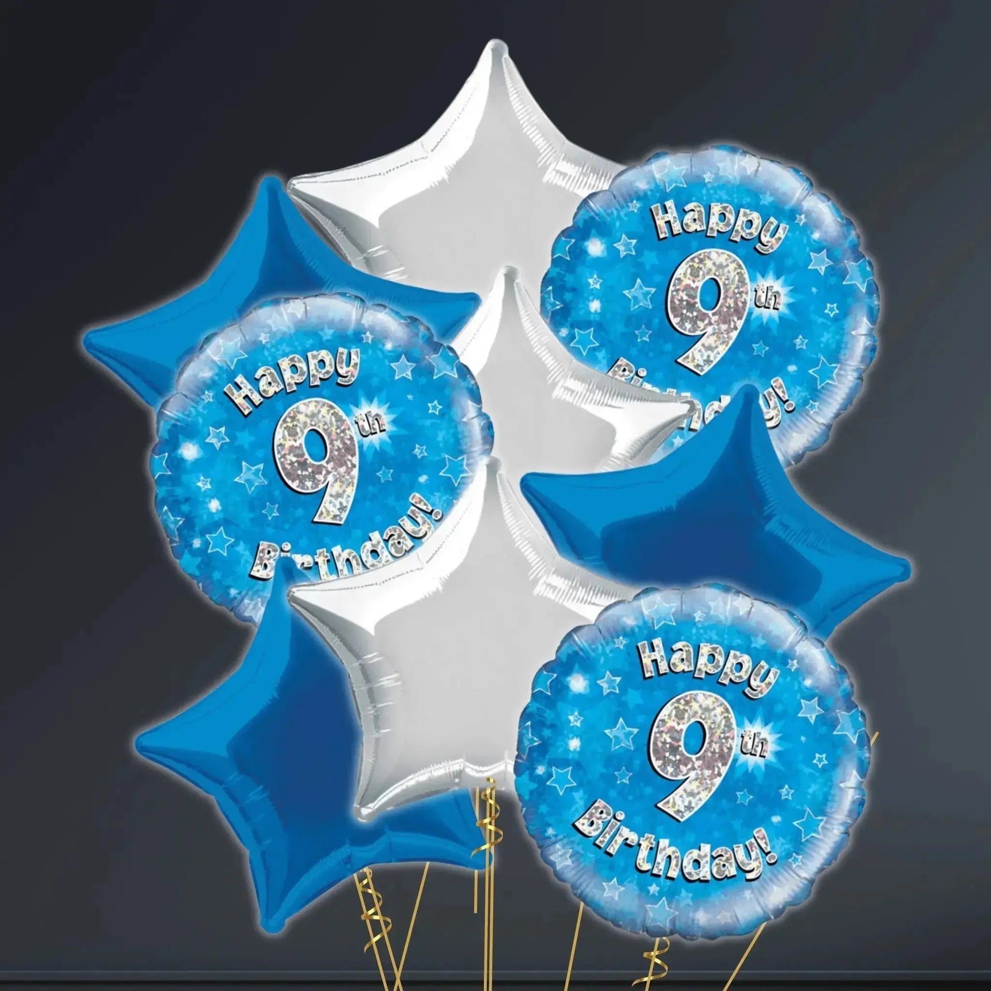 Happy 9th Birthday Blue Foil Balloon – 18”