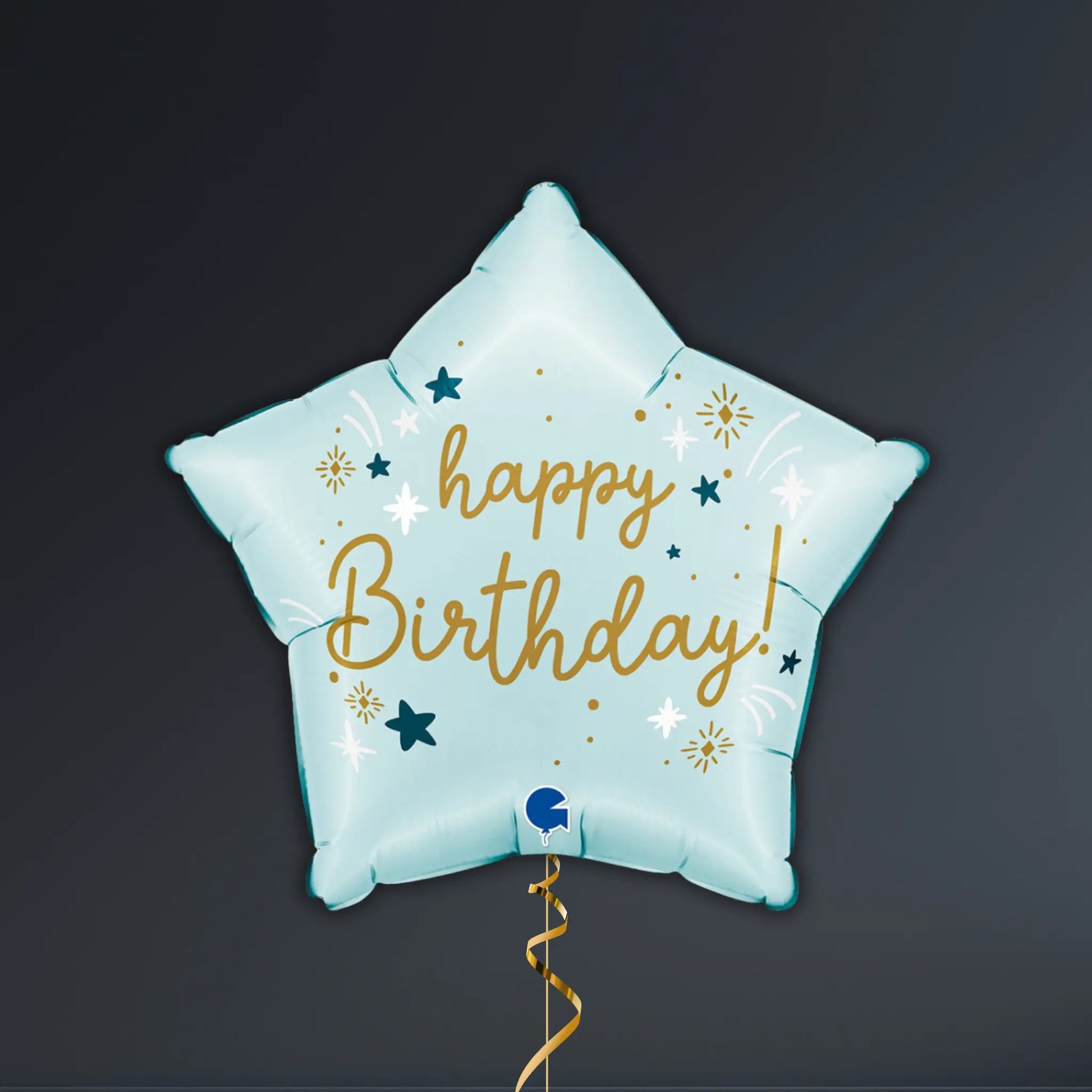 Happy Birthday Blue Star Balloon Package – Helium Filled