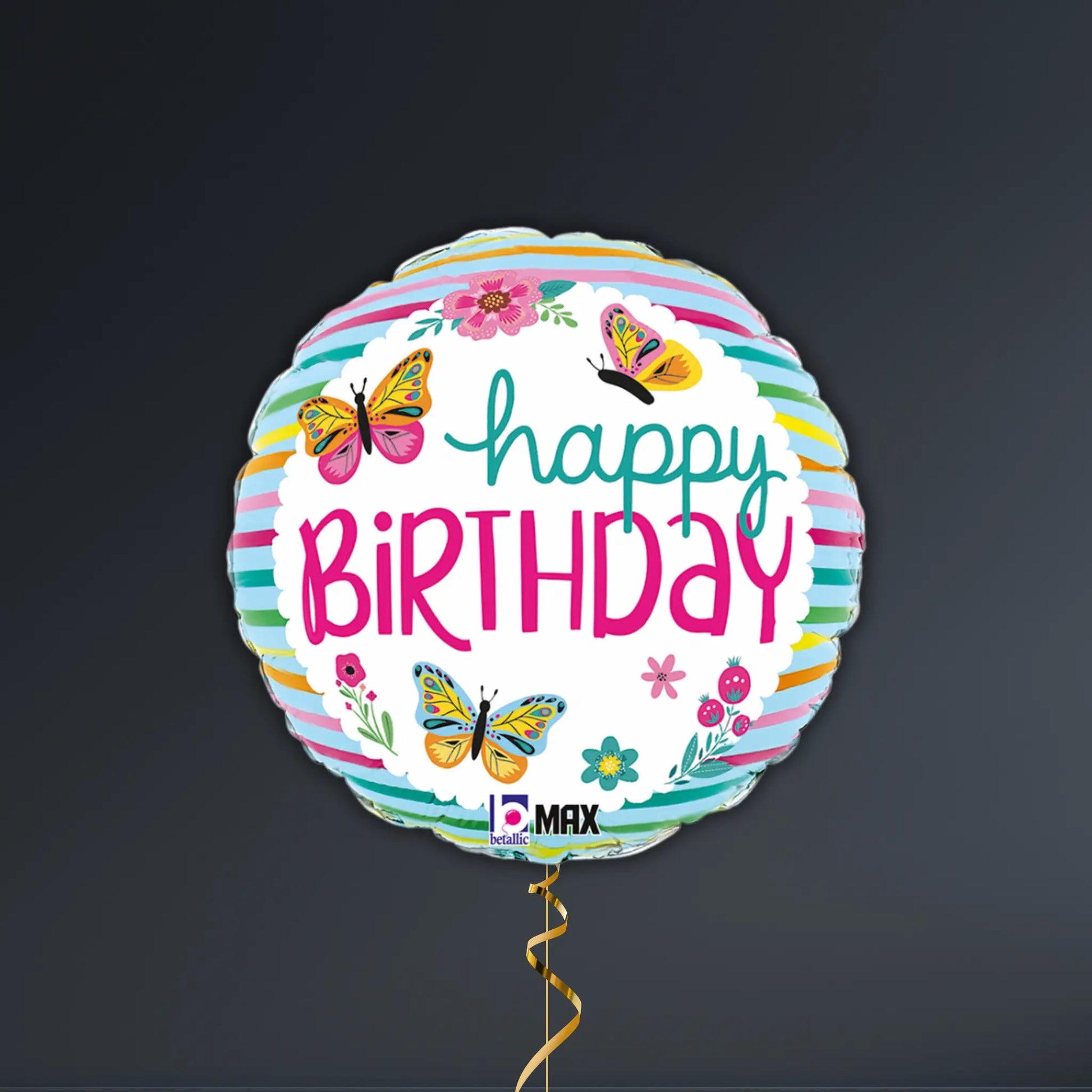 Happy Birthday Butterfly Balloon Package - Helium Filled