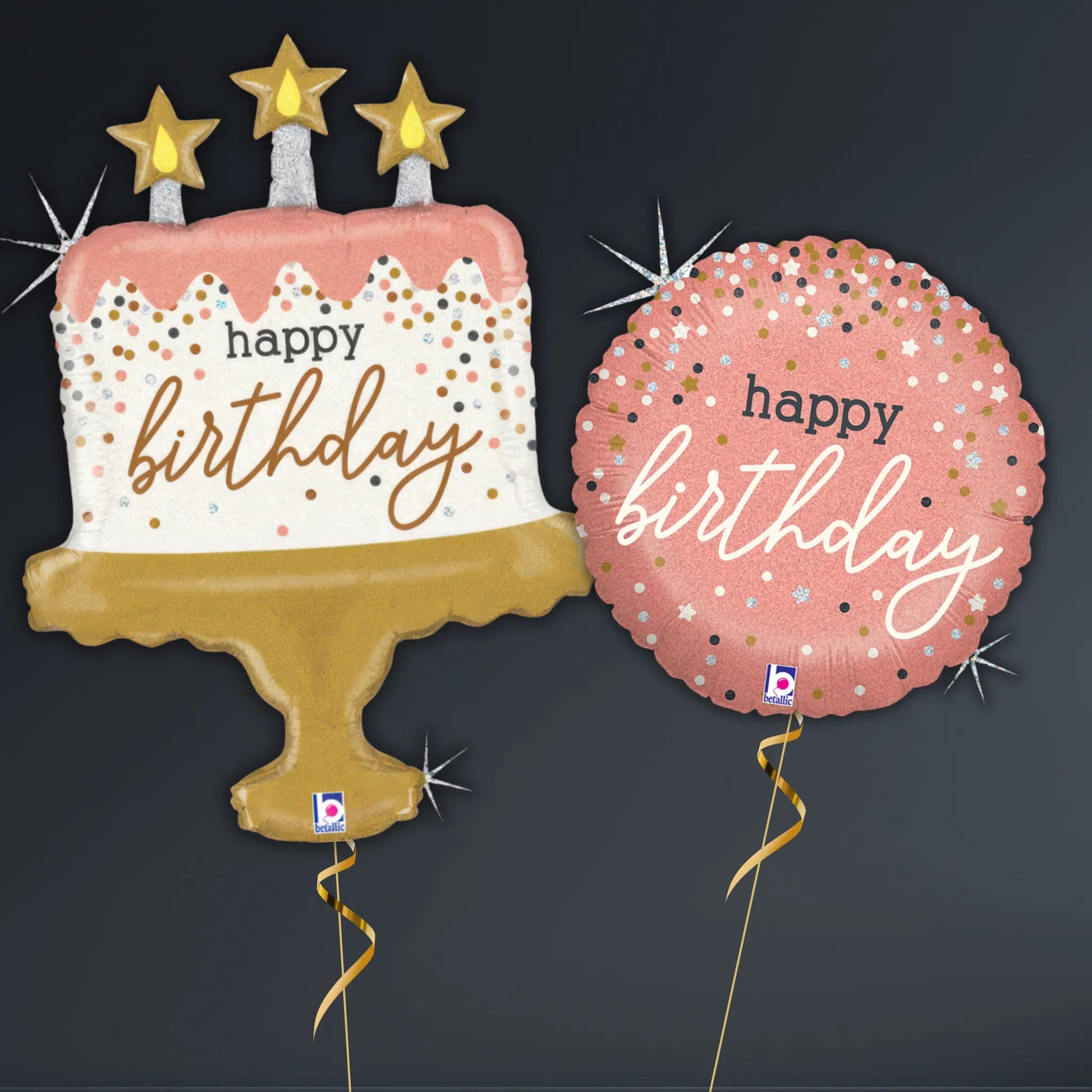 Happy Birthday Confetti Cake Balloon – 33" Helium Filled