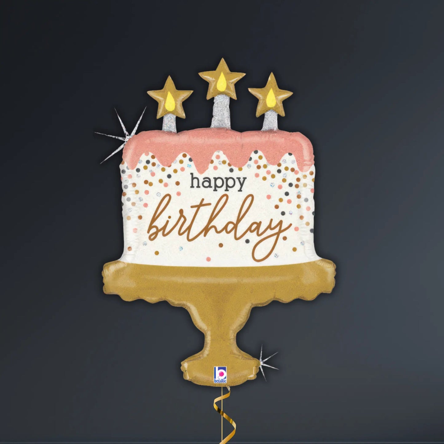 Happy Birthday Confetti Cake Balloon – 33" Helium Filled | The Party Hut Cheltenham