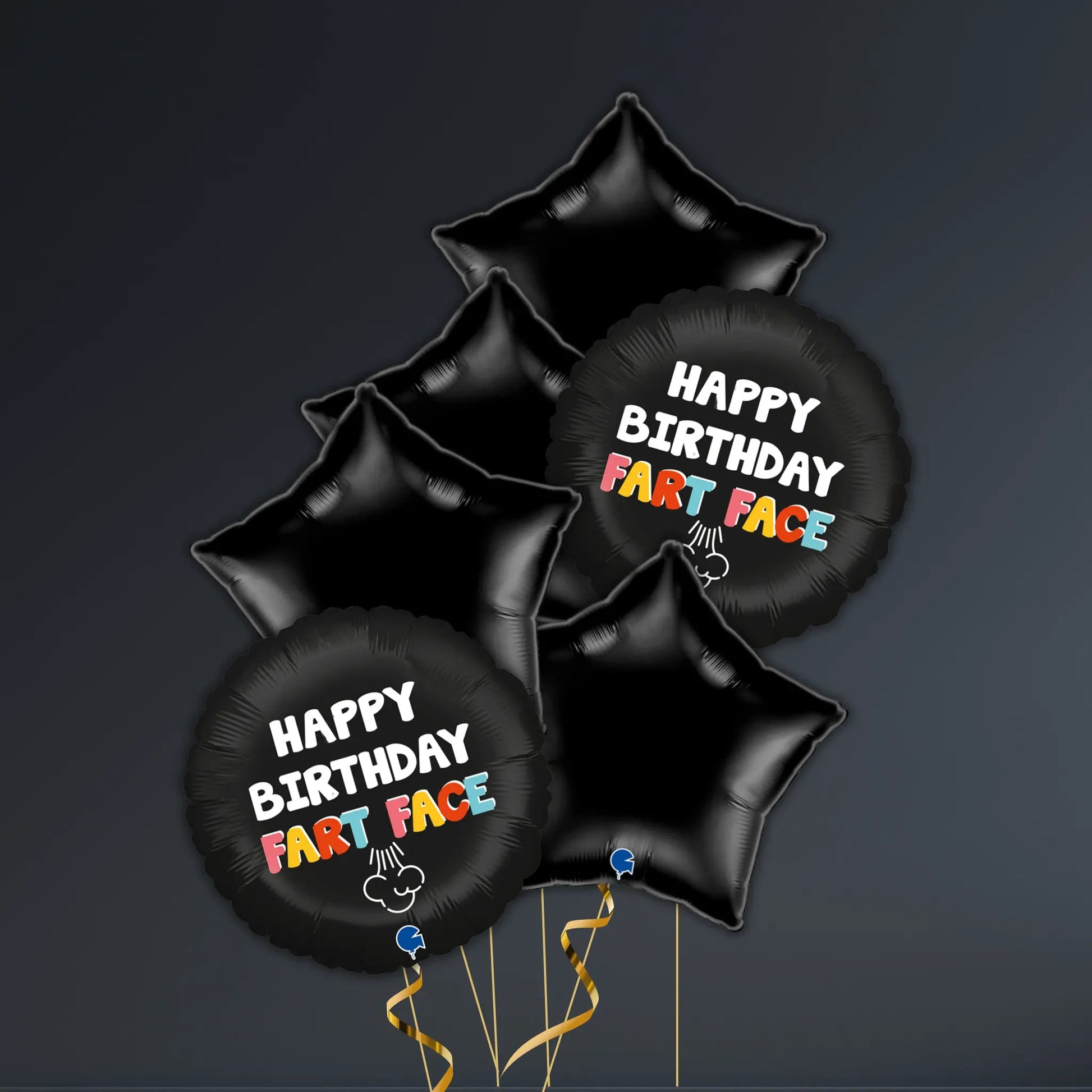 Happy Birthday Fart Face Balloon Package – Helium Filled