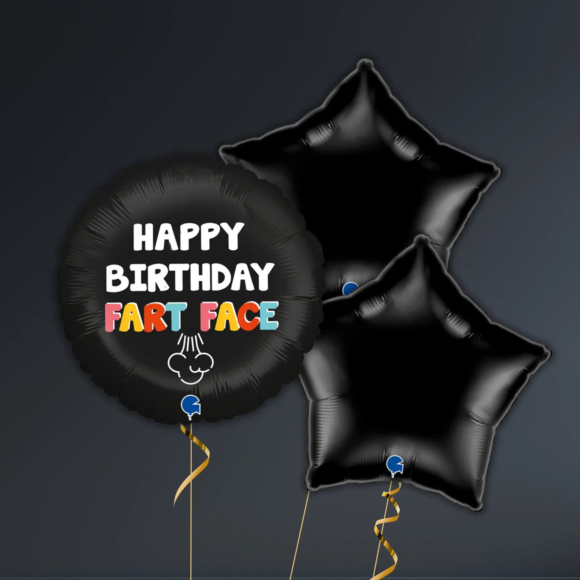 Happy Birthday Fart Face Balloon Package – Helium Filled