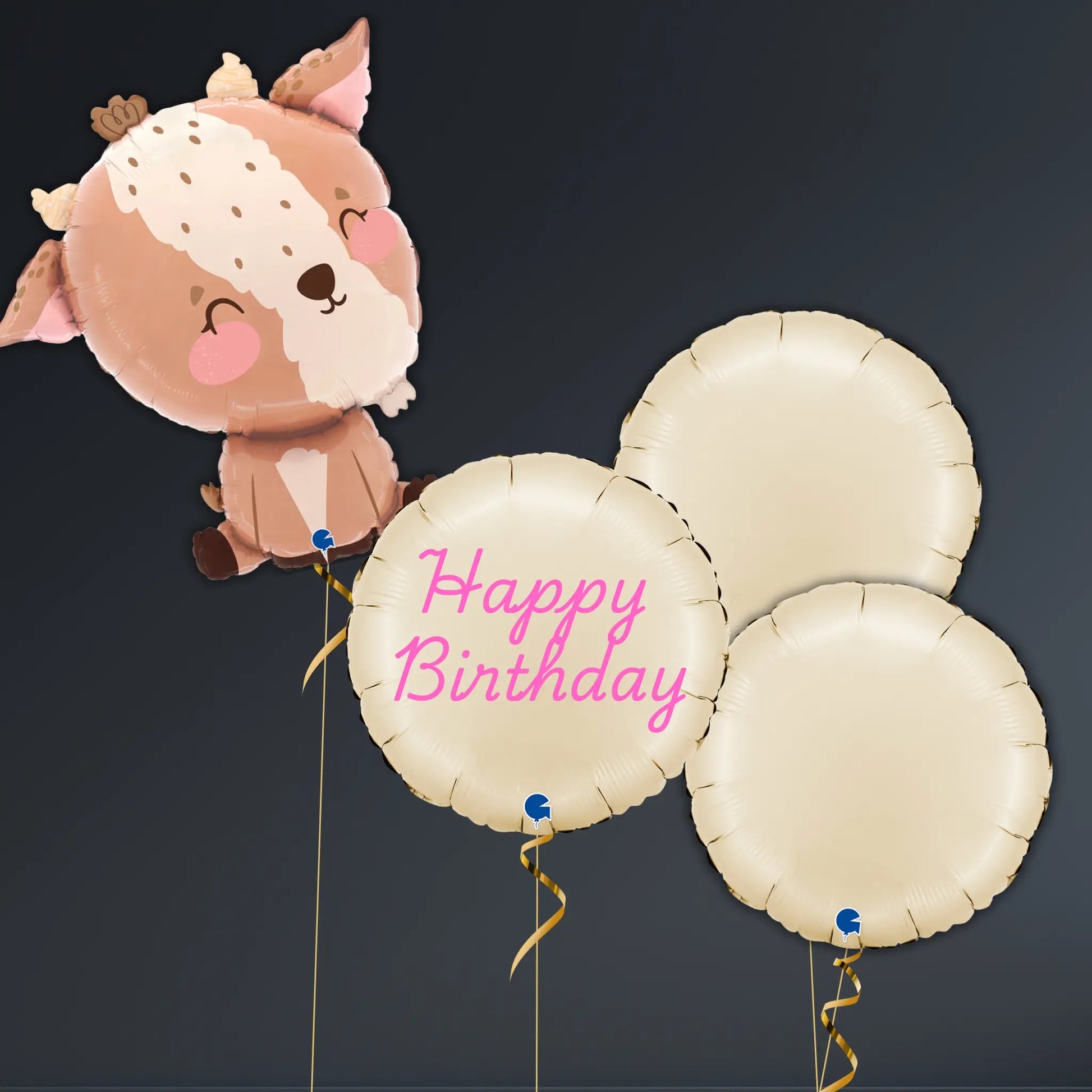 Happy Birthday Goat & Bunny Balloon Package – Helium Filled