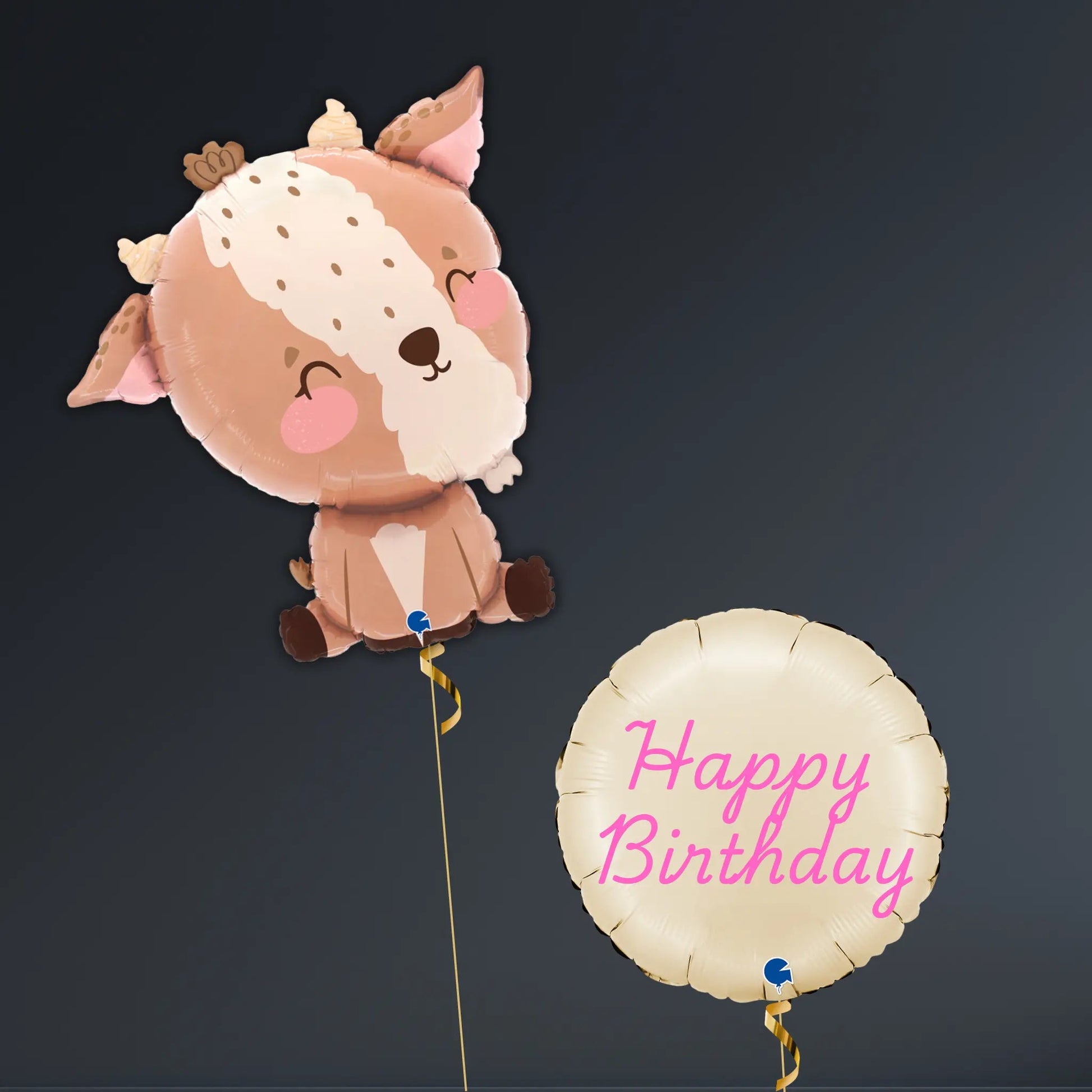 Happy Birthday Goat & Bunny Balloon Package – Helium Filled
