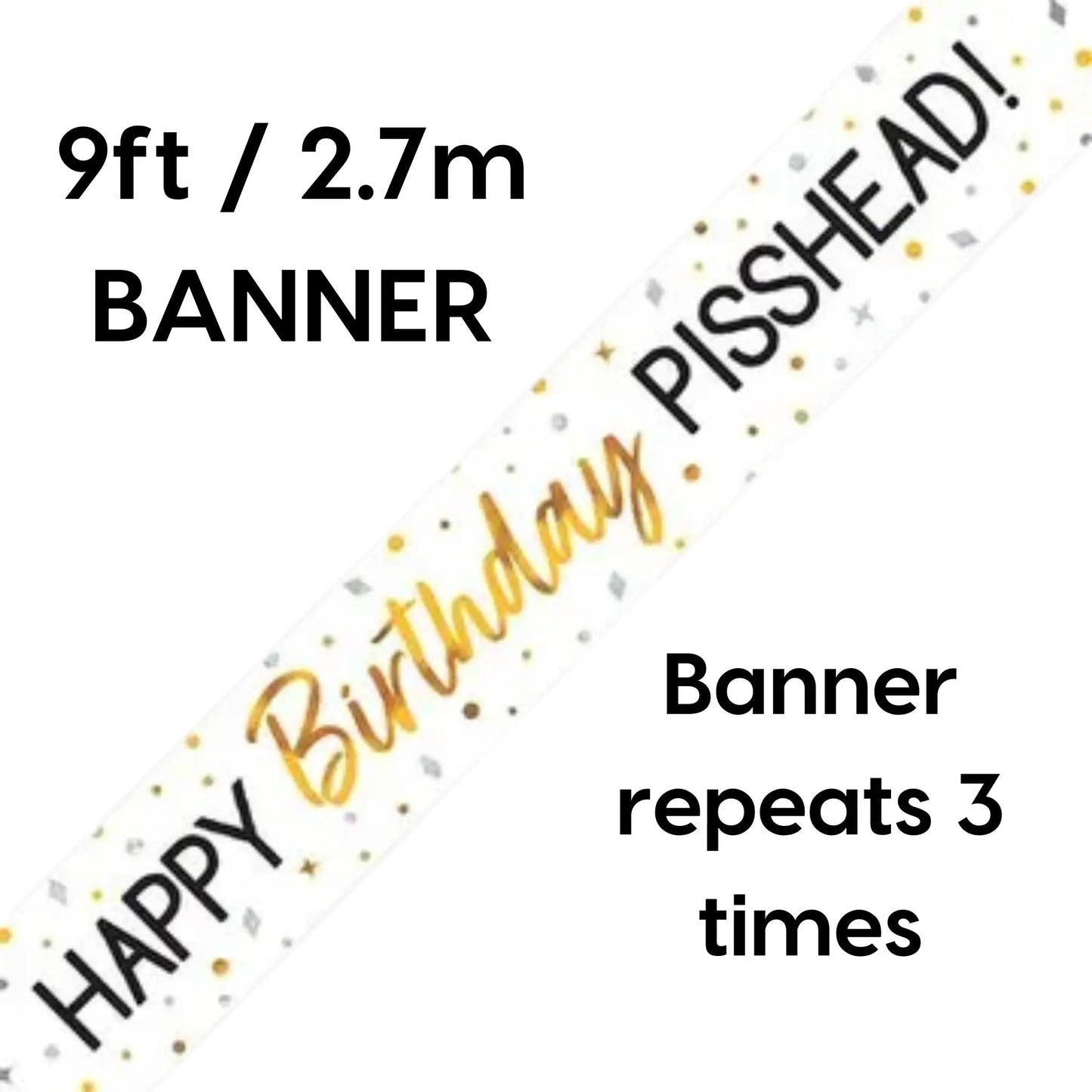 Happy Birthday “Pisshead” Banner – 9ft Funny Adult Party Decoration | The Party Hut Cheltenham