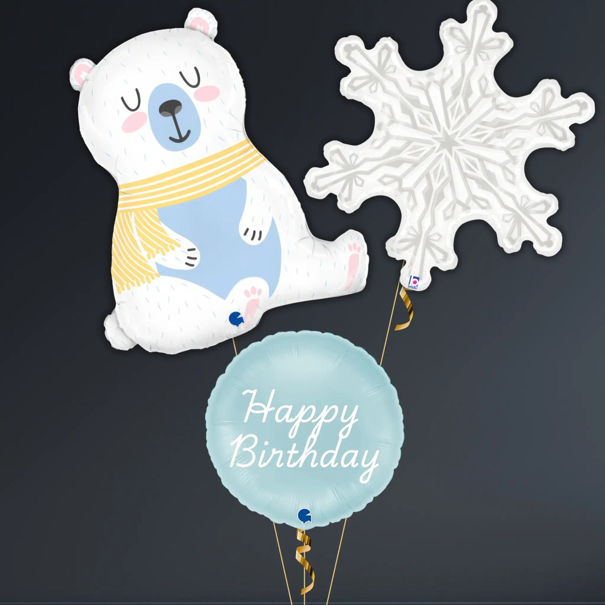 Happy Birthday Polar Bear Balloon Package – Winter Theme