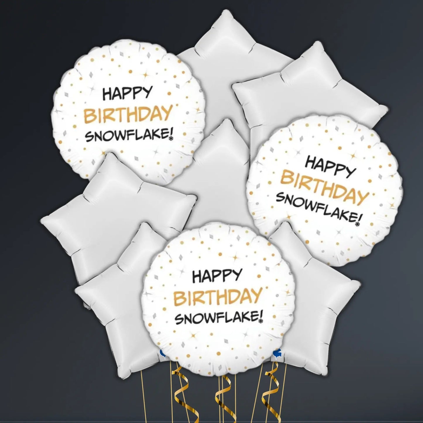 Happy Birthday Snowflake Balloon Package – Helium Filled | The Party Hut Cheltenham