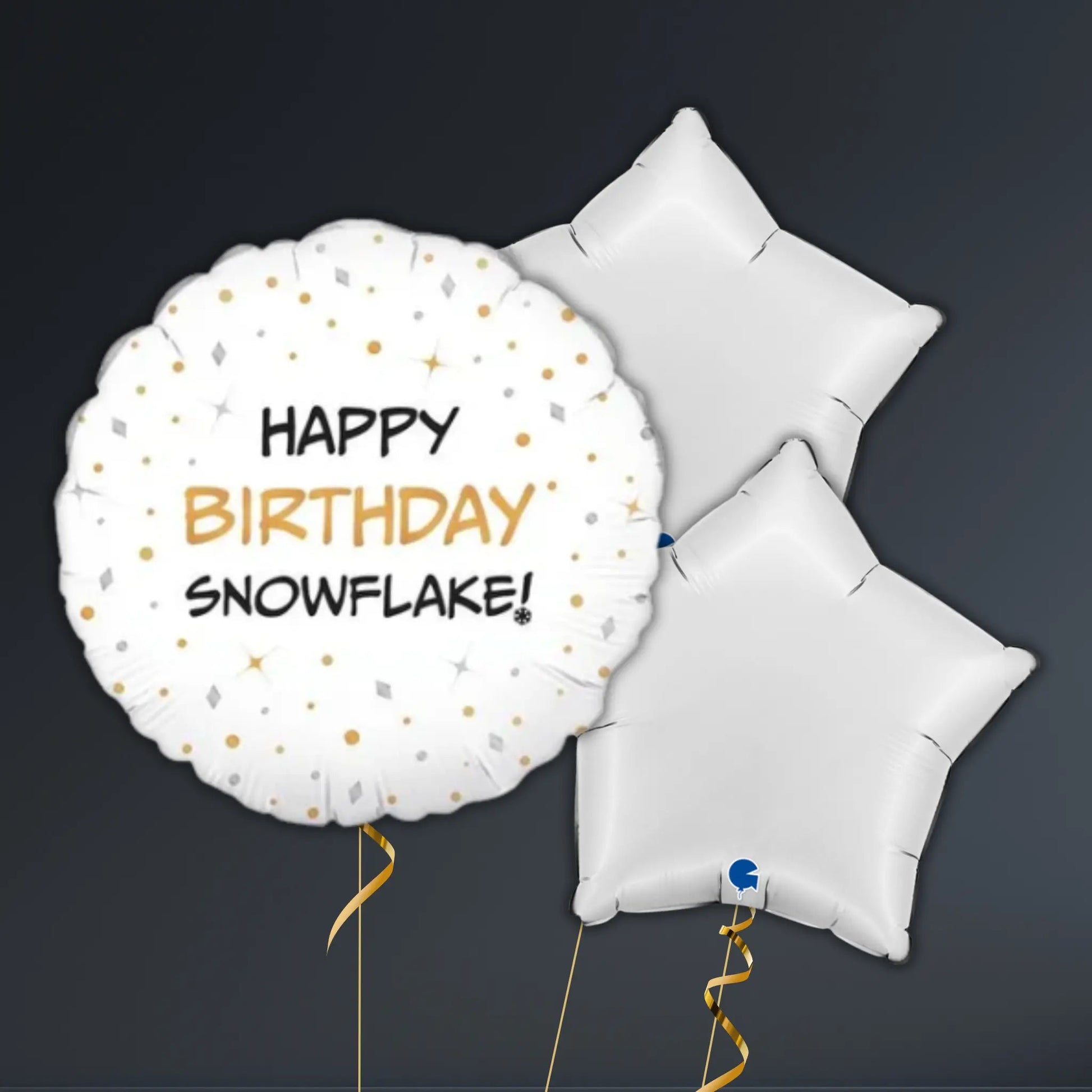 Happy Birthday Snowflake Balloon Package – Helium Filled