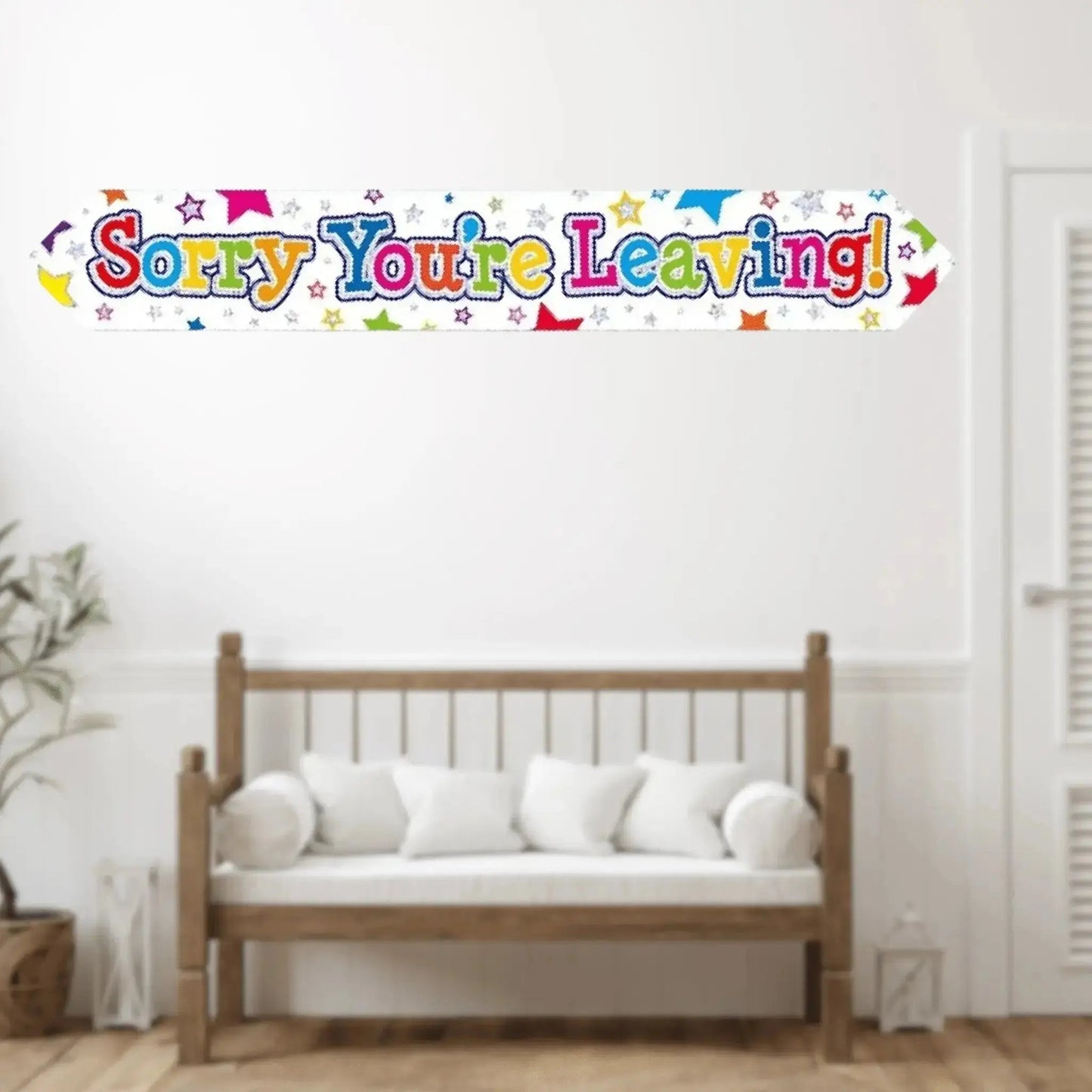 Holographic Sorry You're Leaving Banner | The Party Hut Cheltenham