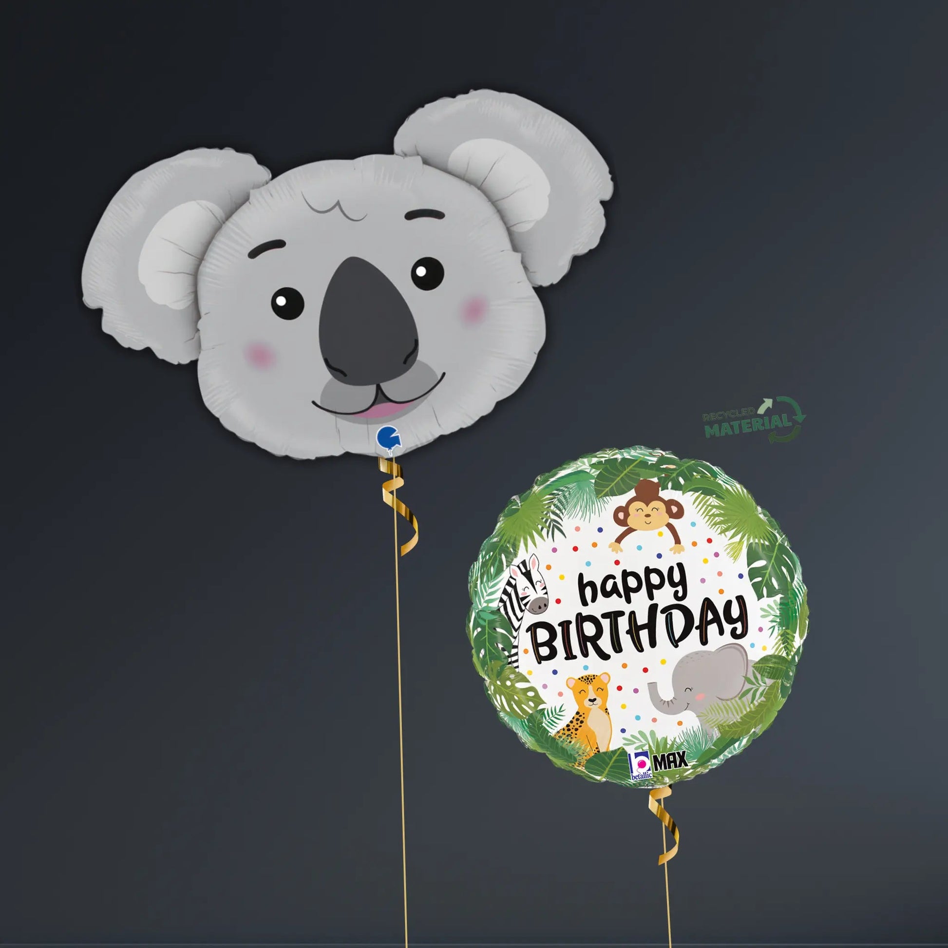 Koala & Jungle Animal Birthday Balloon Package – Foil Jungle Party Set
