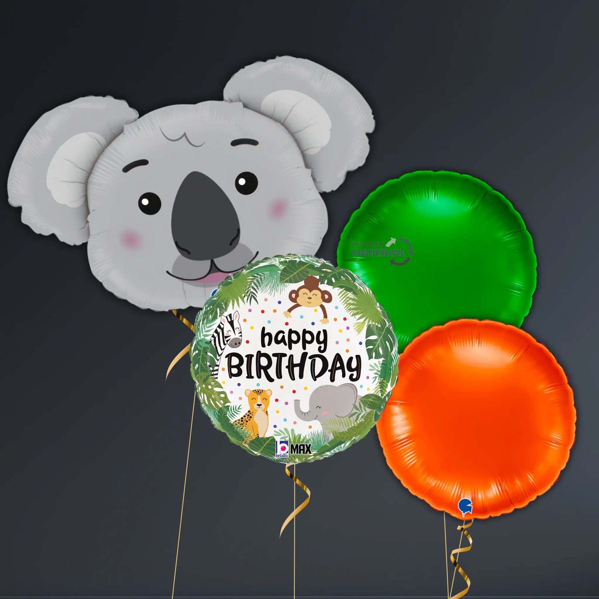 Koala & Jungle Animal Birthday Balloon Package – Foil Jungle Party Set