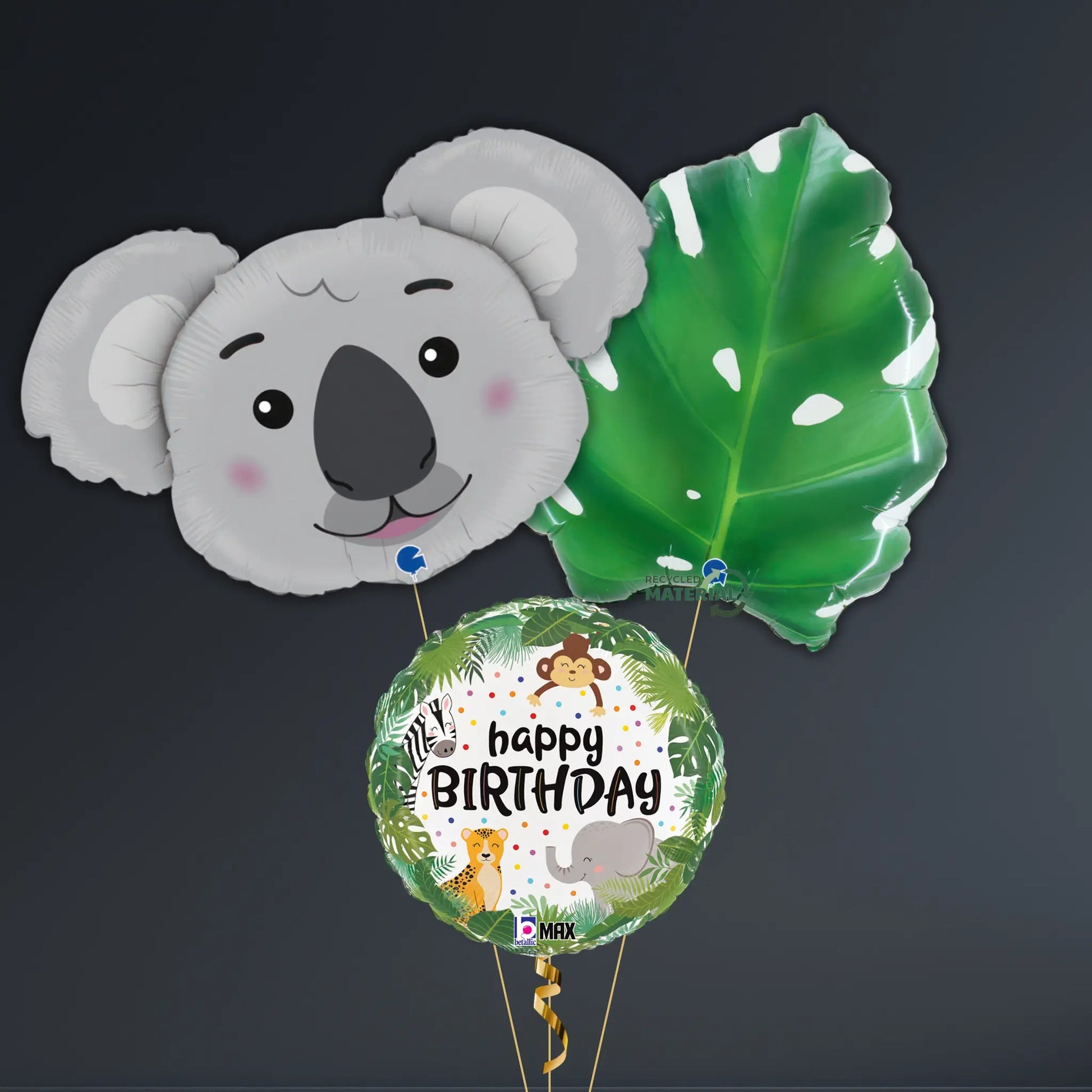 Koala & Jungle Animal Birthday Balloon Package – Foil Jungle Party Set