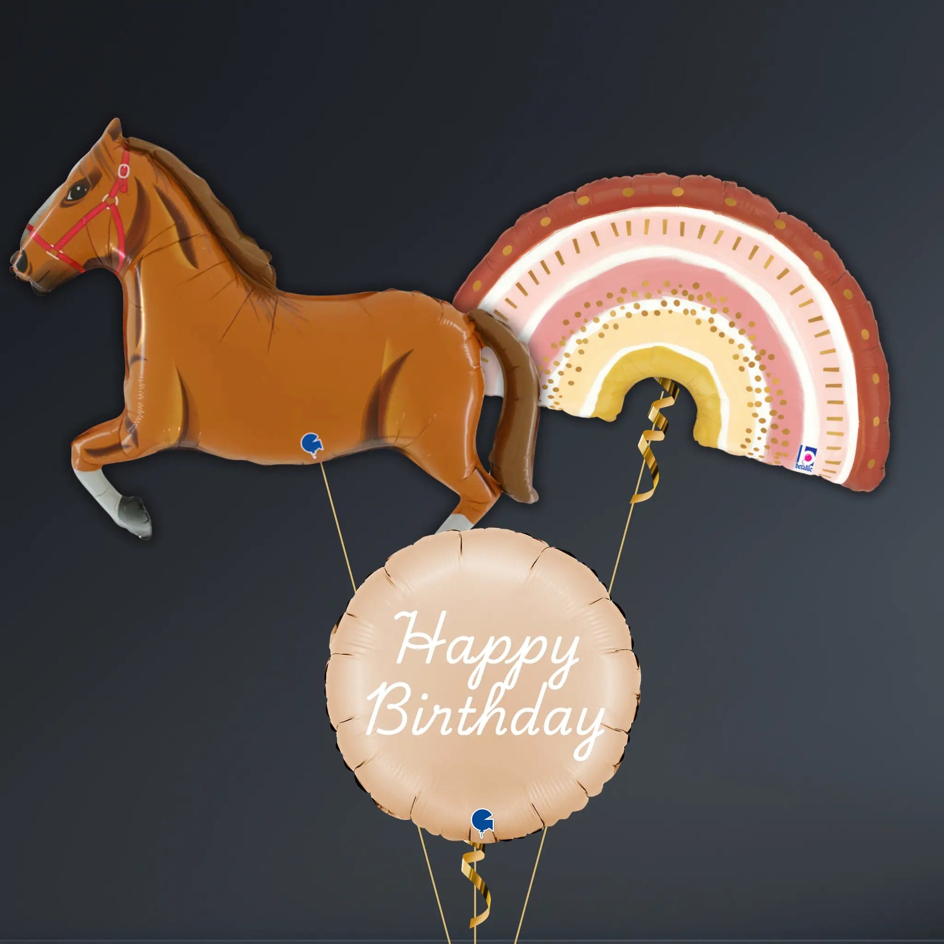 Light Brown Horse Balloon Package - Helium Filled