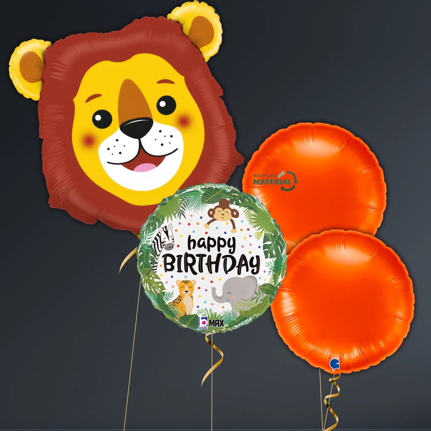 Lion Jungle Birthday Balloon Package – Foil & Jungle Animal Design | The Party Hut Cheltenham