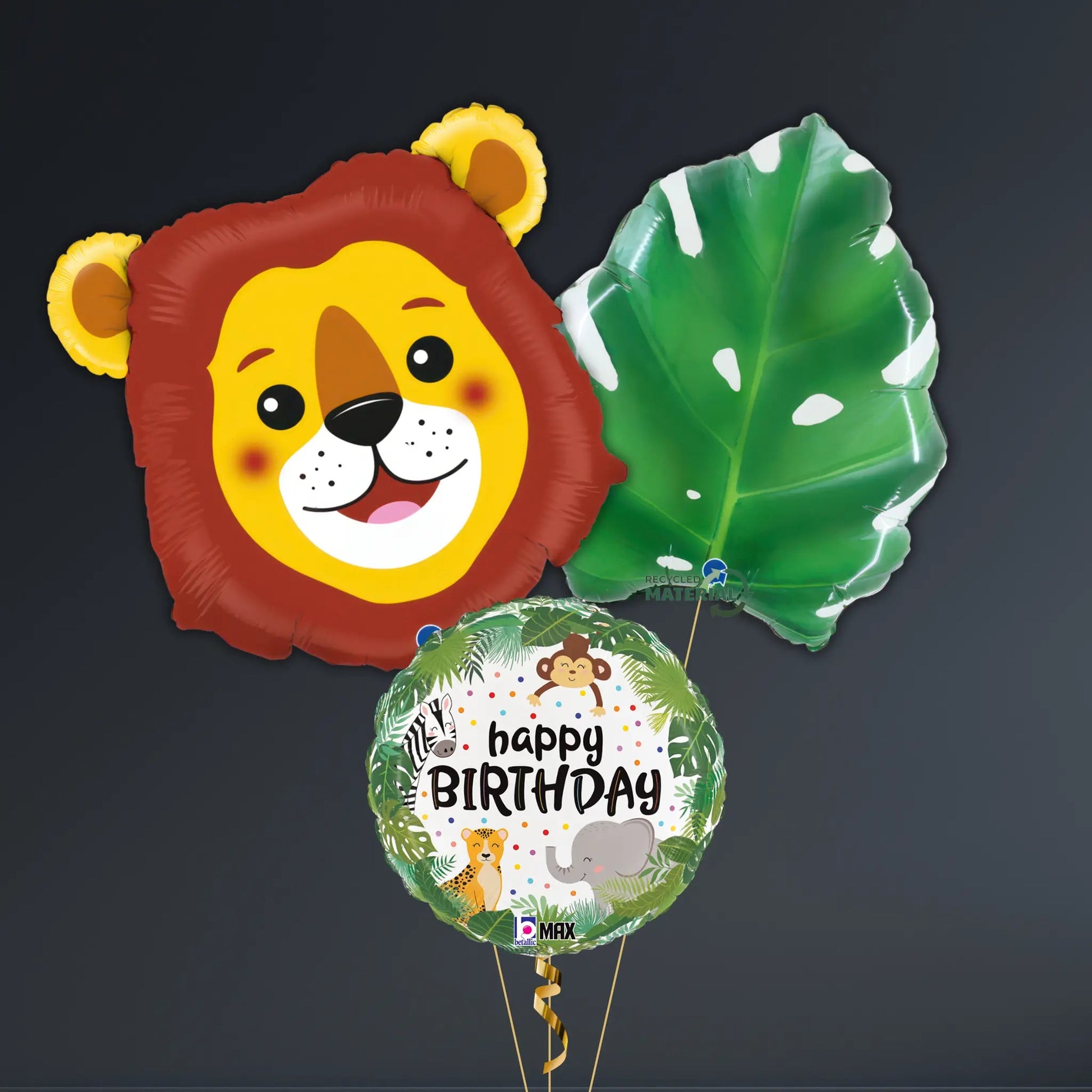 Lion Jungle Birthday Balloon Package – Foil & Jungle Animal Design