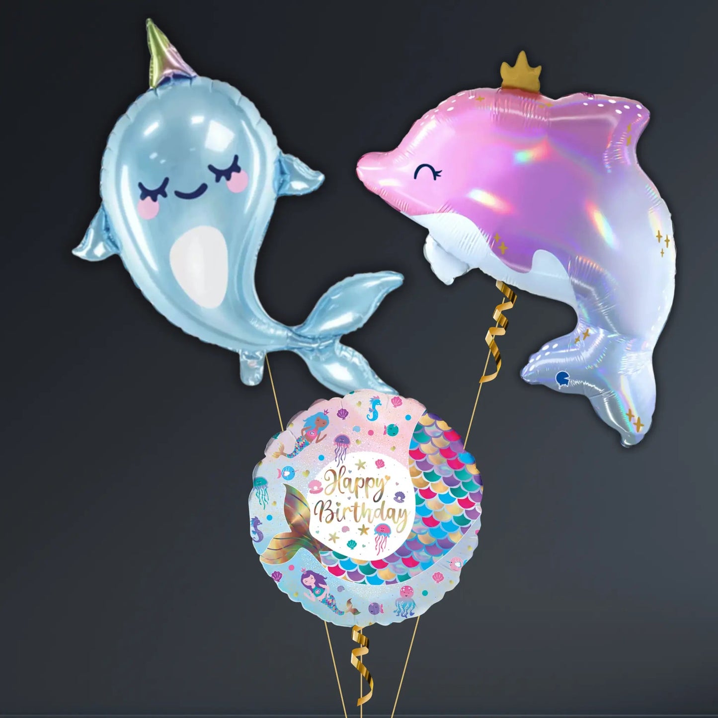 Mermaid Dolphin & Narwhal Birthday Balloon Package – Under the Sea Theme | The Party Hut Cheltenham