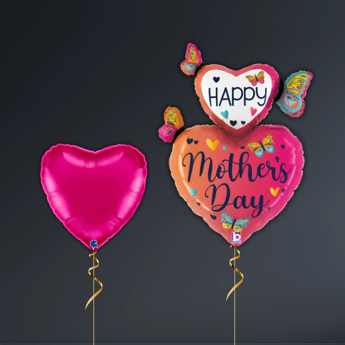 Mother’s Day Heart & Butterfly Balloon Package – Foil, Helium - Filled Set | The Party Hut Cheltenham