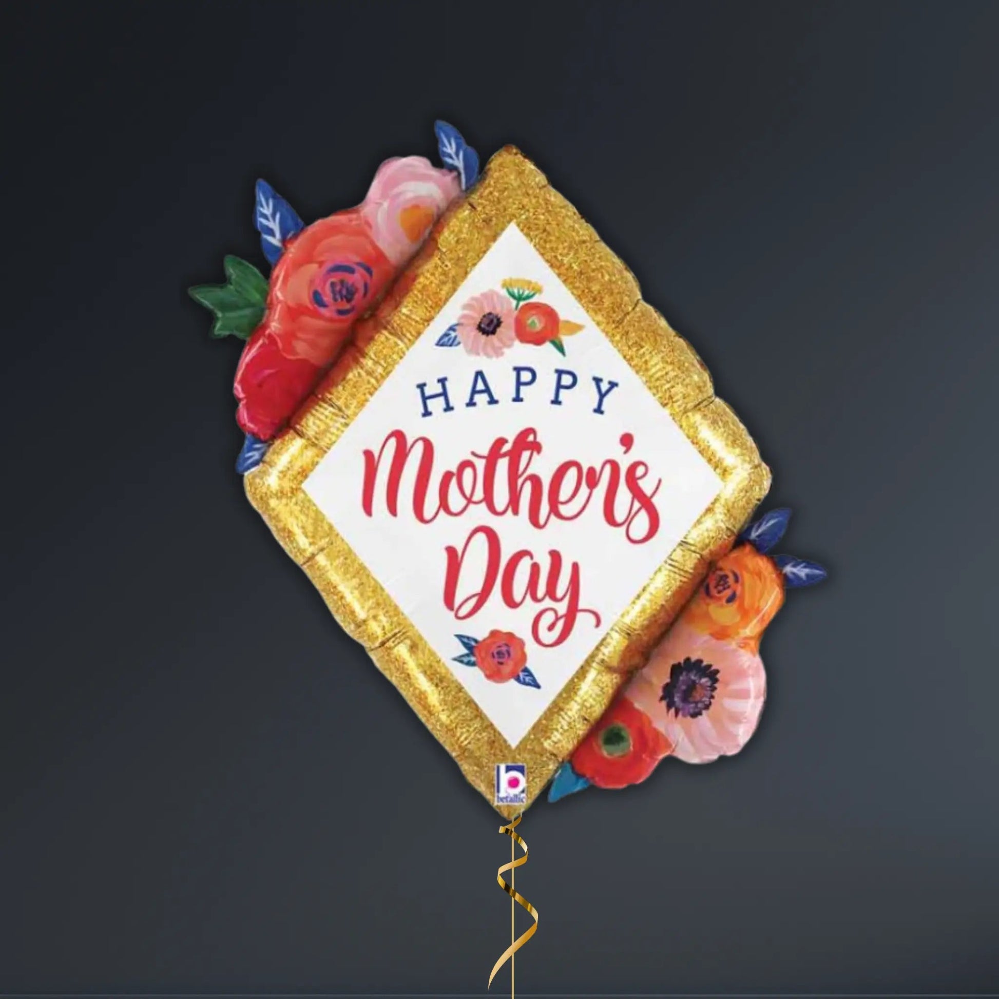 Mother’s Day Floral Foil Balloon – Helium-Filled & Weighted!