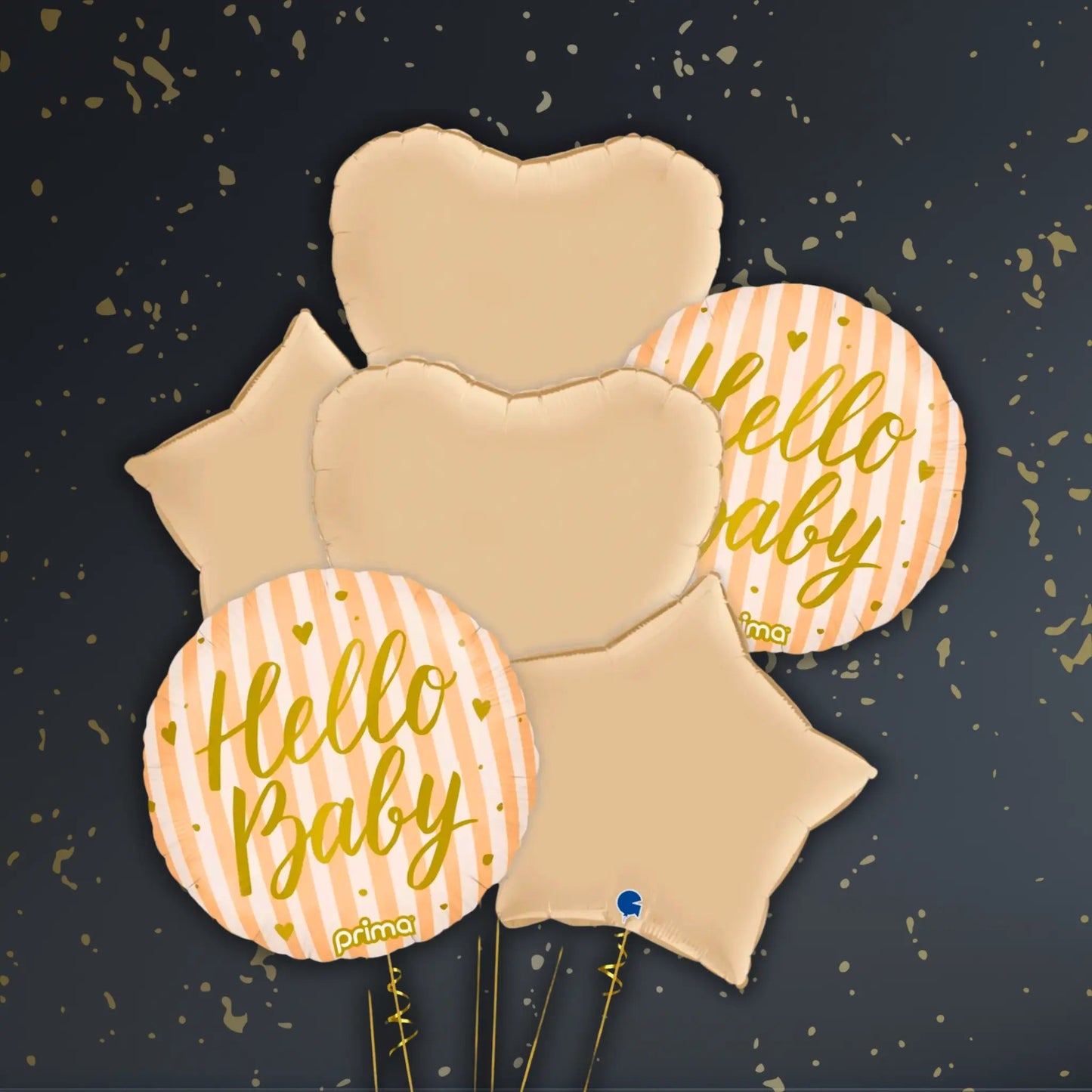 Hello Baby Peach Balloon Package - Helium Filled | The Party Hut Cheltenham