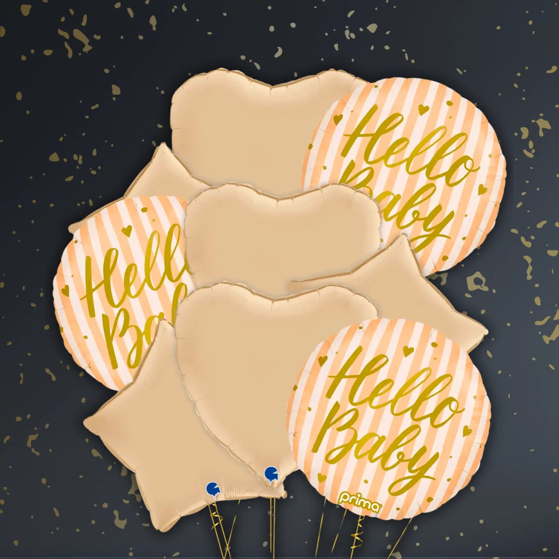 Hello Baby Peach Balloon Package - Helium Filled