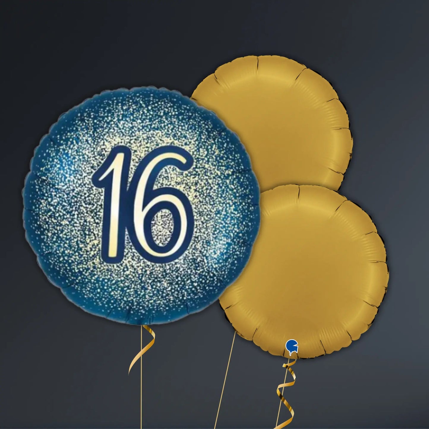 Navy and Gold 16th Birthday Balloon Package - Helium Filled | The Party Hut Cheltenham