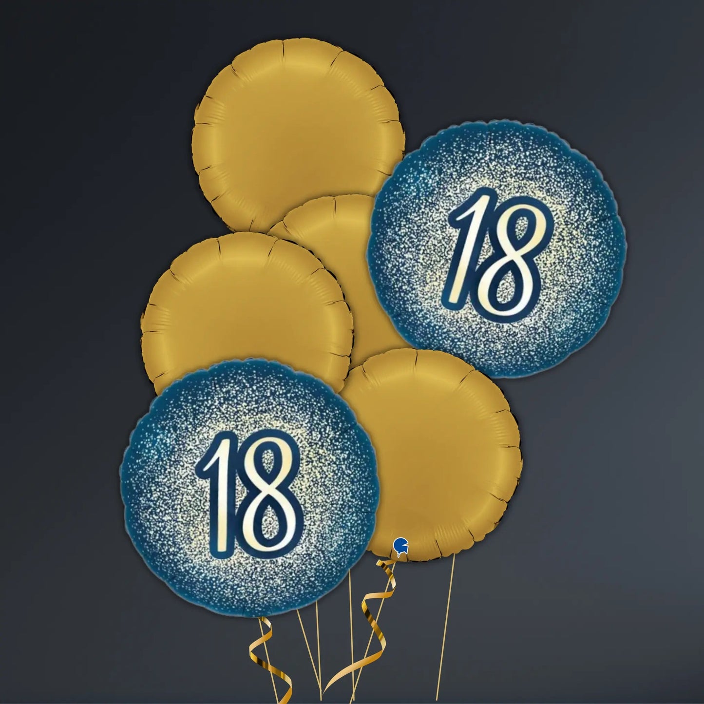 Navy and Gold 18th Birthday Balloon Package - Helium Filled | The Party Hut Cheltenham