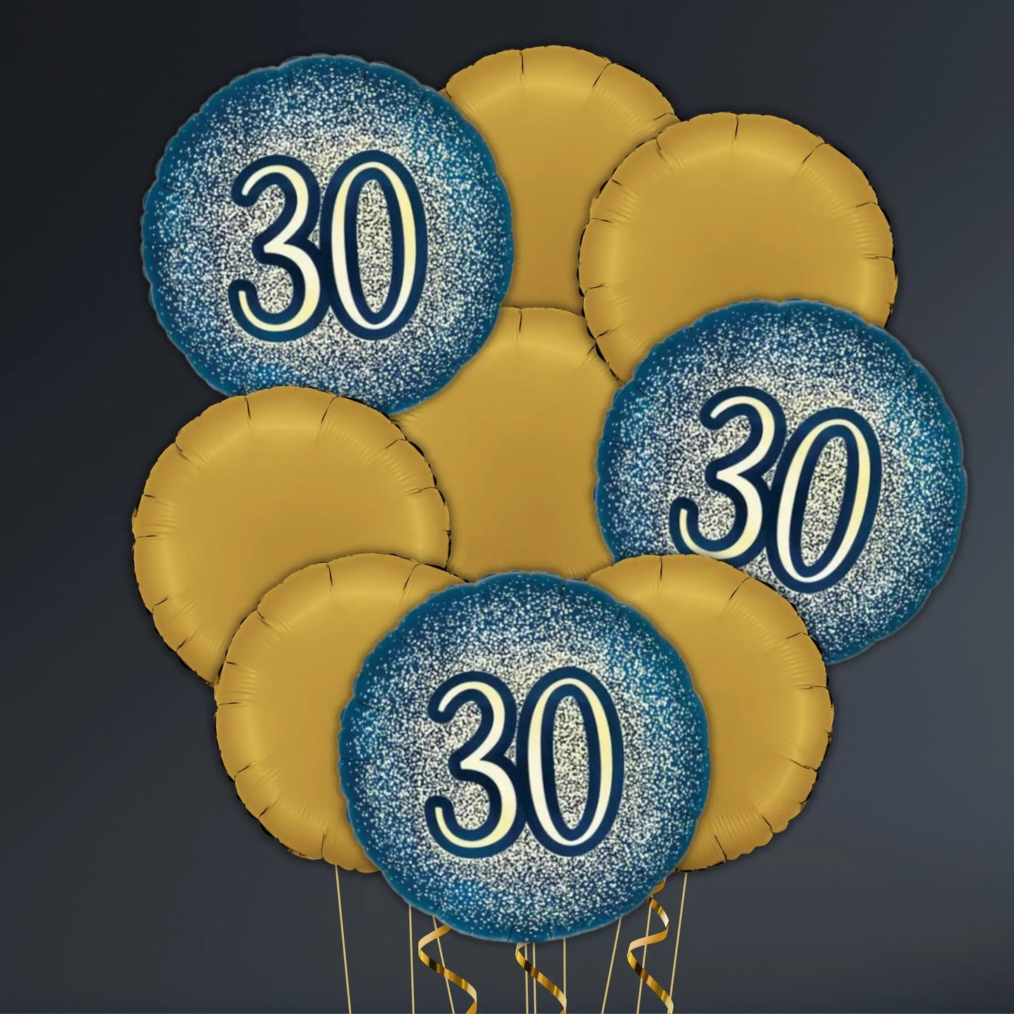 Navy and Gold 30th Birthday Balloon Package - Helium Filled | The Party Hut Cheltenham