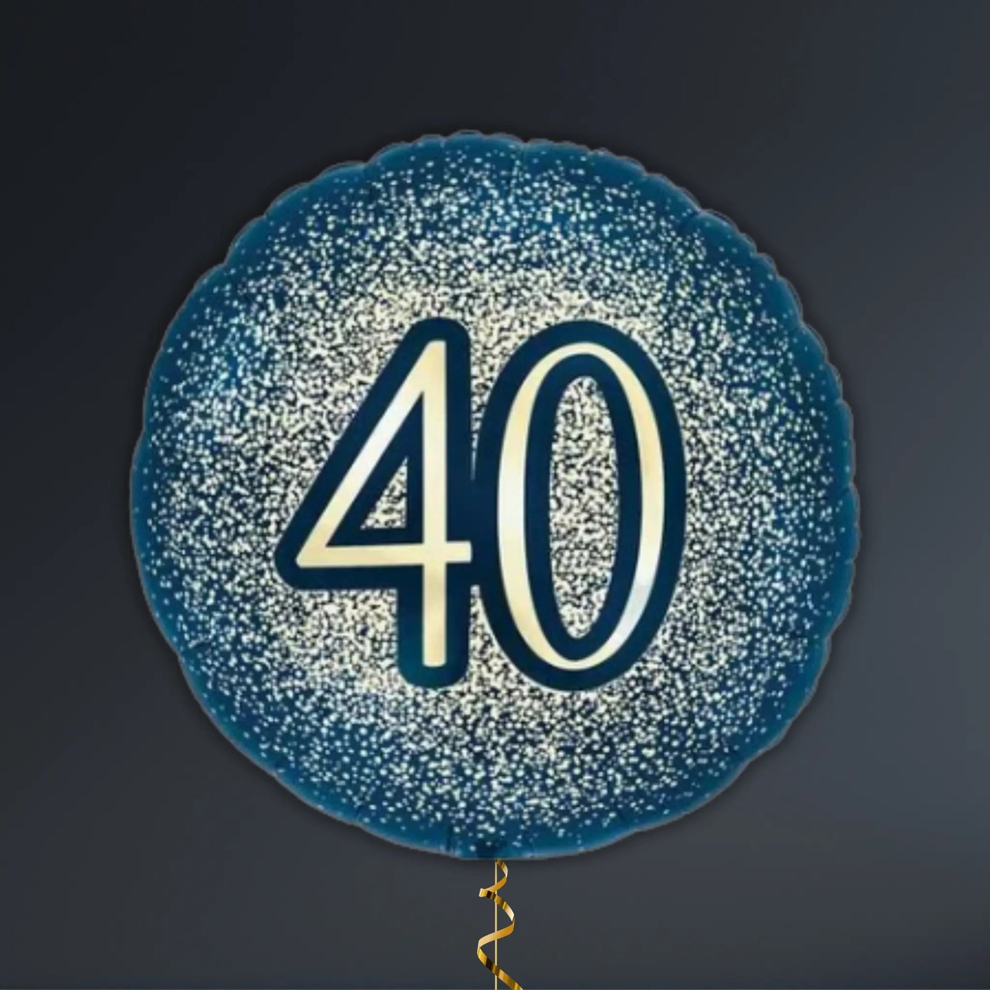 Navy and Gold 40th Birthday Balloon Package - Helium Filled