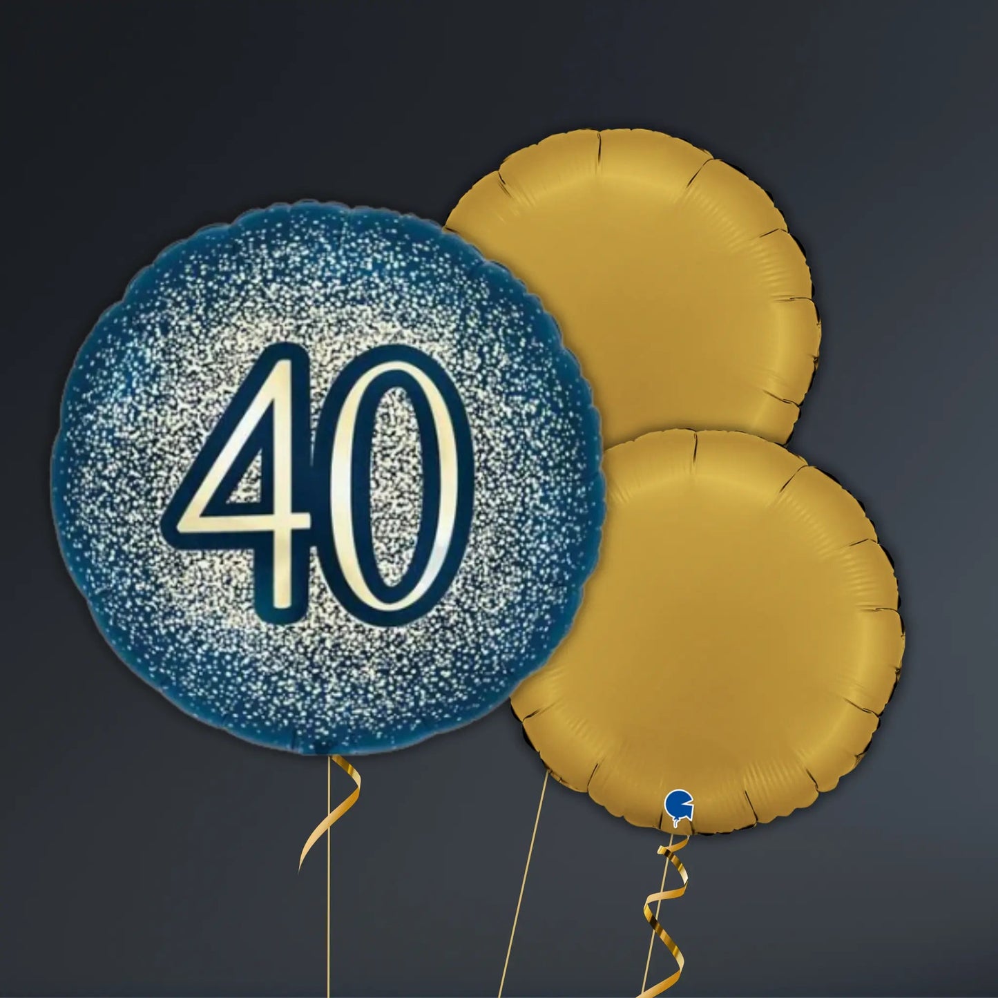 Navy and Gold 40th Birthday Balloon Package - Helium Filled | The Party Hut Cheltenham