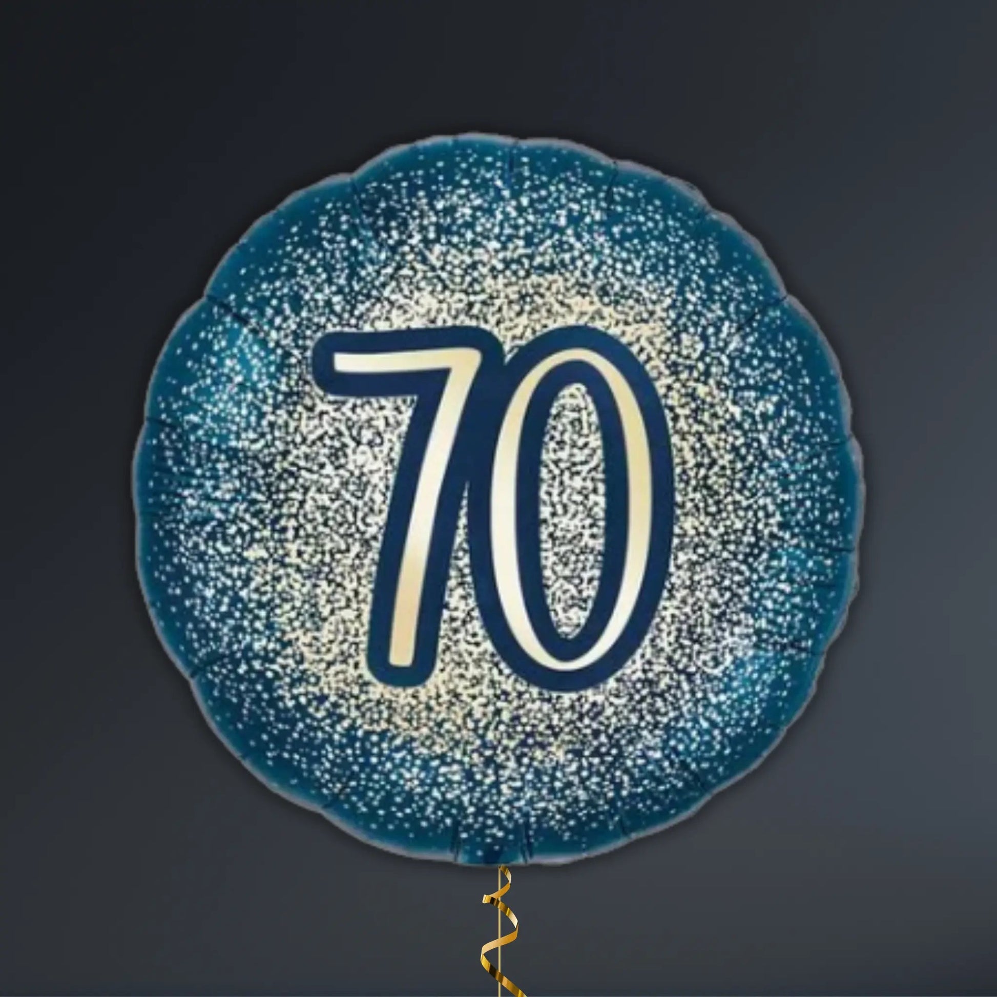 Navy and Gold 70th Birthday Balloon Package - Helium Filled